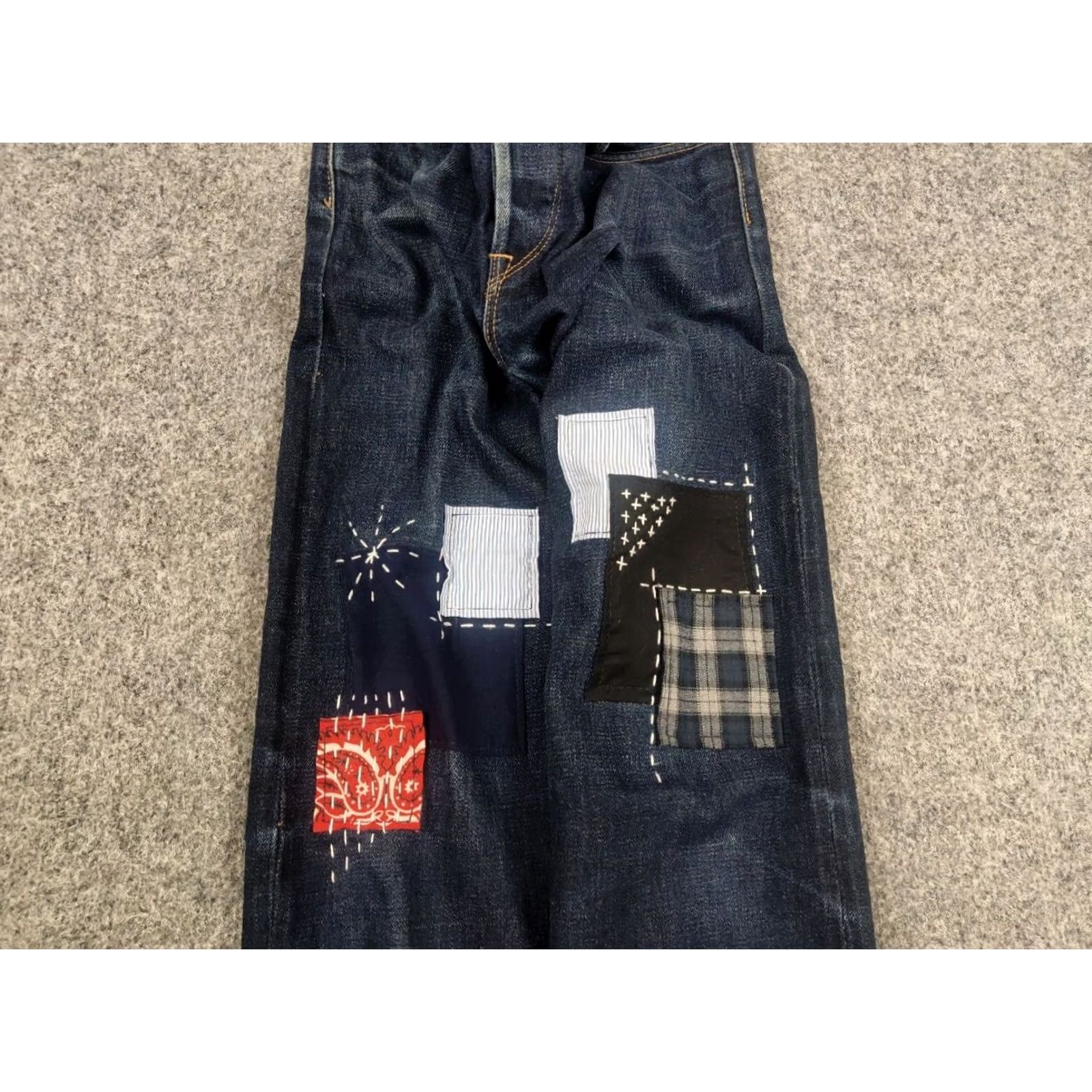 Edwin VINTAGE Edwin Japan Denim Jeans Main Selling Point Embroidered Selvedge 5-Pocket Design 34 Blue 90s Mens Jeans Size US 34 / EU 50 - 5 Thumbnail