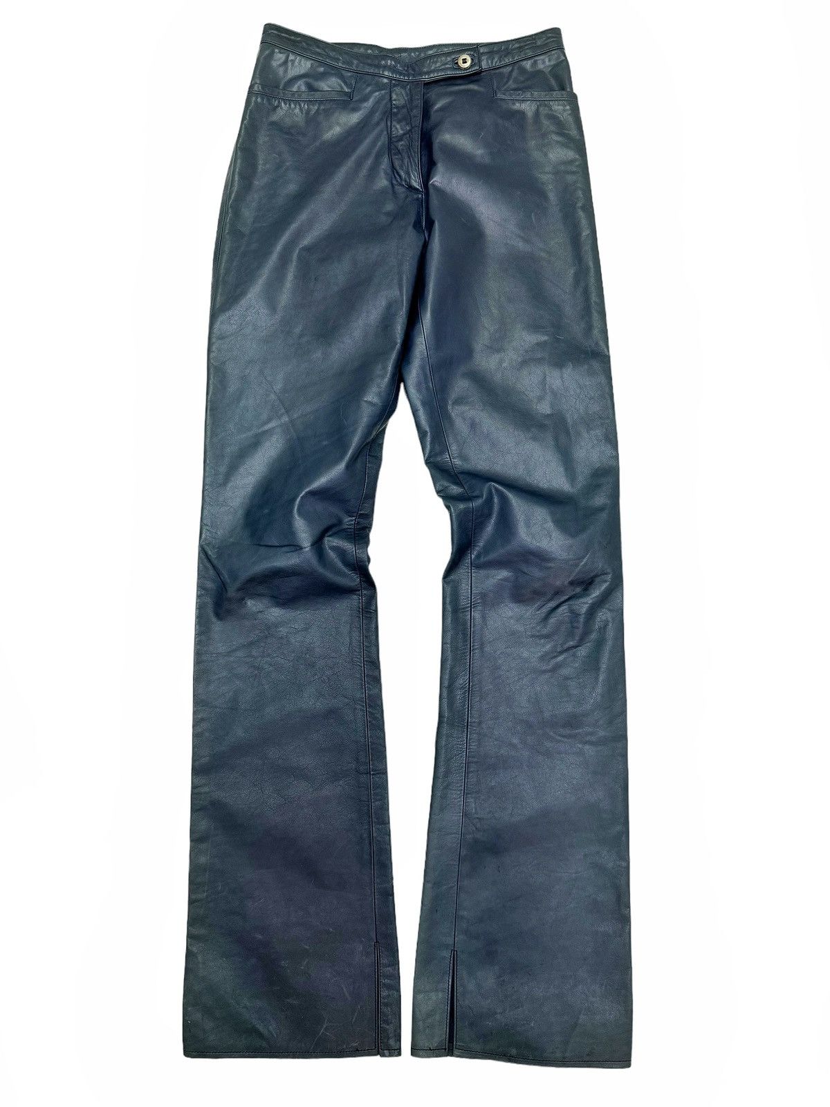 image of Carpe Diem Blue Leather Flare W/ Sterling Silver Pants, Men's (Size 28)