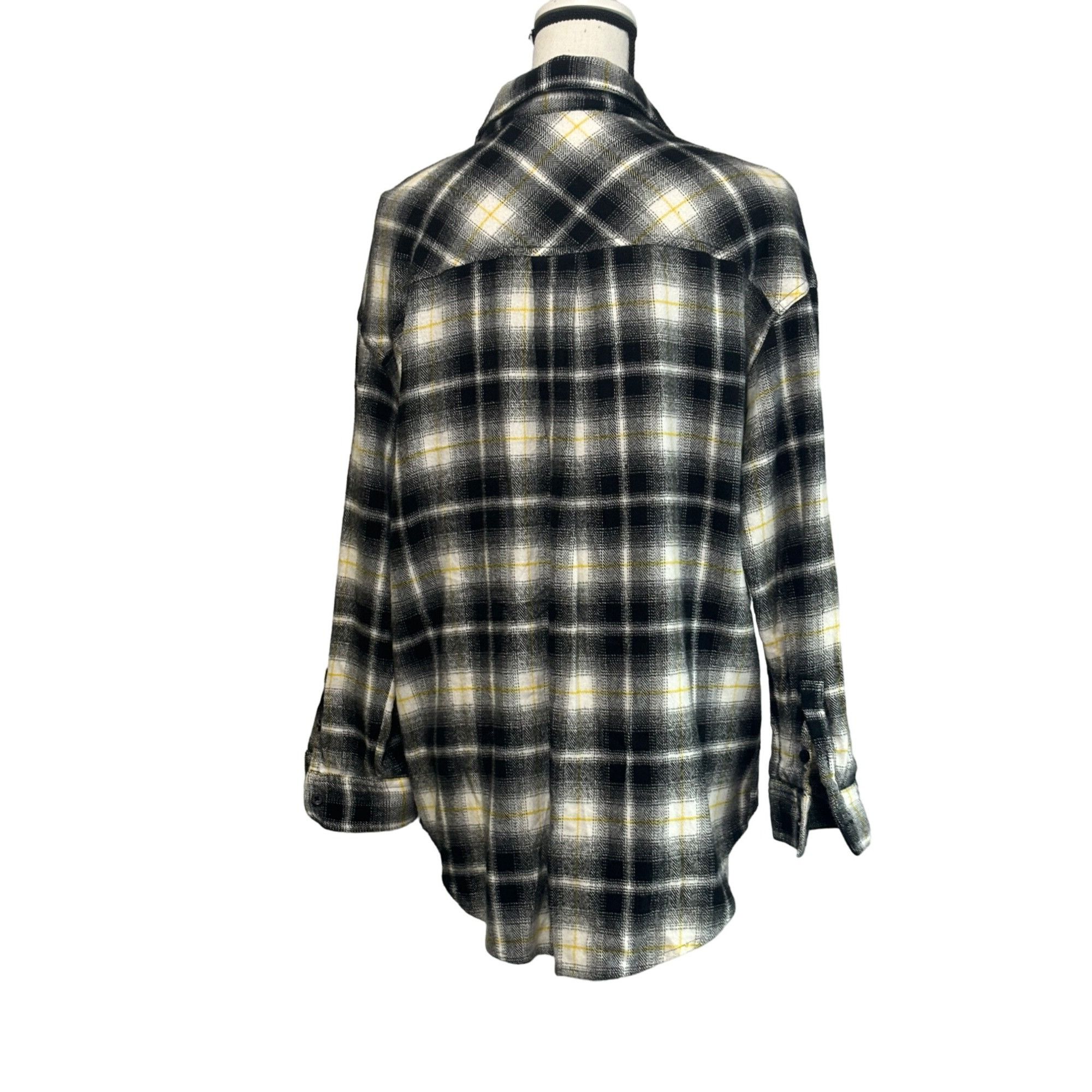 Other BP. Boyfriend Plaid Button-up Shirt in Ivory- Black Marley P Size XS / US 0-2 / IT 36-38 - 5 Thumbnail