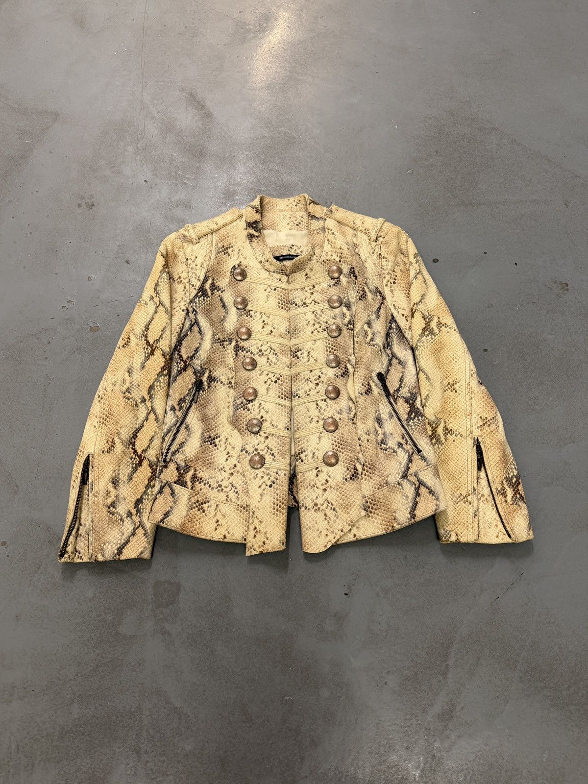 plein sud Plein Sud Python Leather Napoleon Military Style Jacket Size M / US 6-8 / IT 42-44 - 1 Thumbnail