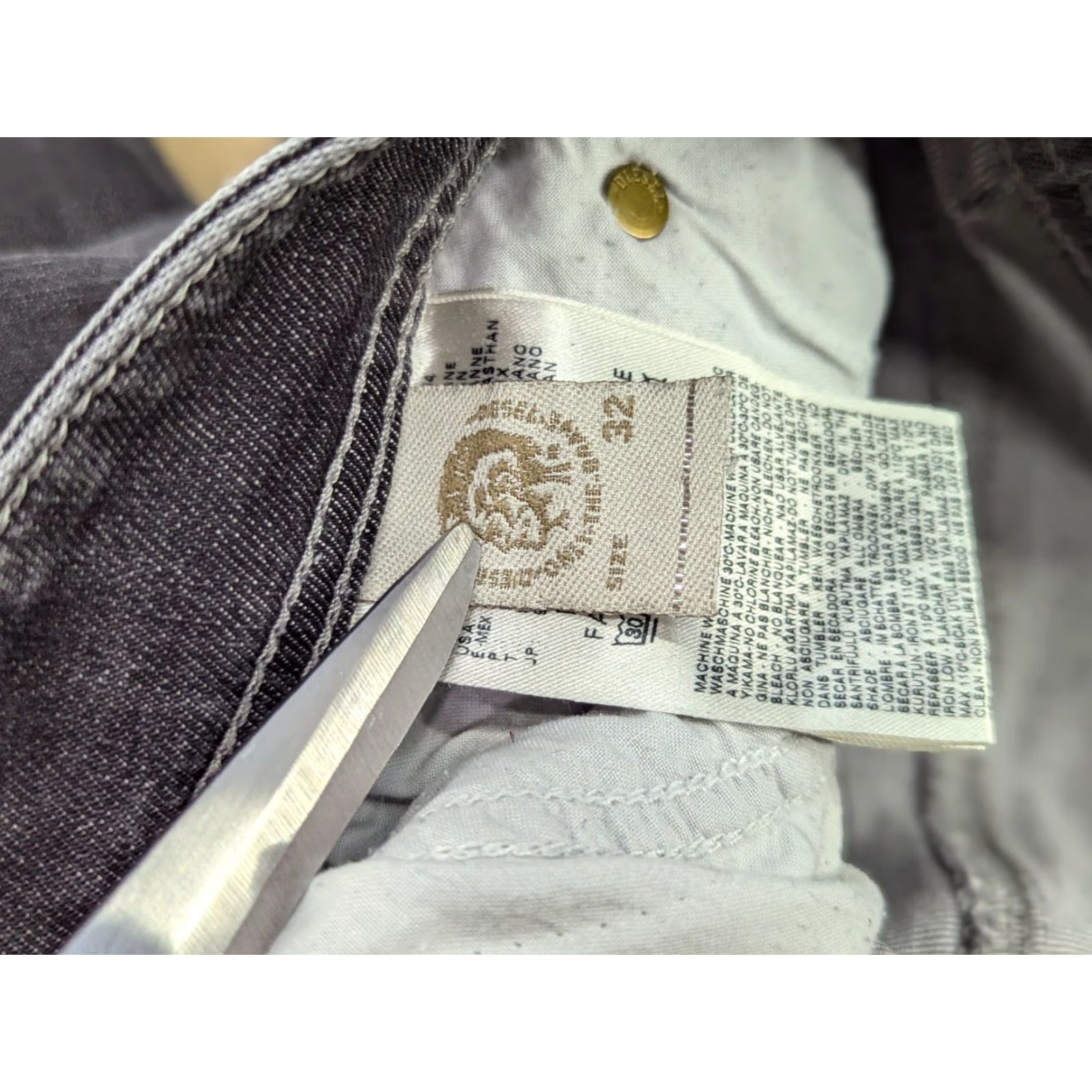 Diesel Vintage Diesel Only The Brave Mens Jeans 32x32 Denim Gray Mohawk Low Rise Straight Size US 32 / EU 48 - 5 Thumbnail
