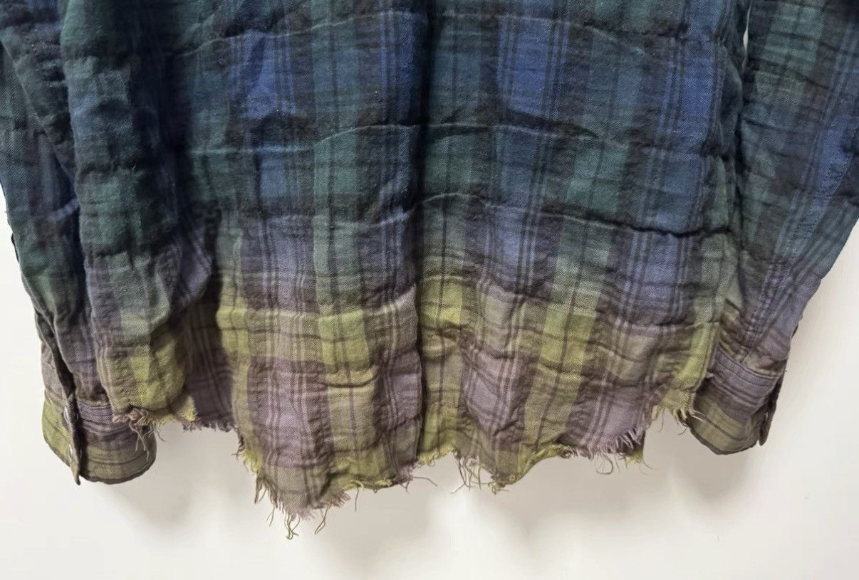 Saint Laurent Paris SLP 16SS Gradient Pleated Cat's Eye Blue/Black Plaid Shirt Size US S / EU 44-46 / 1 - 5 Thumbnail