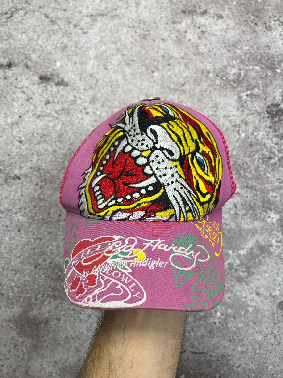 Pre-owned Christian Audigier X Ed Hardy By Christian Audigier Vintage Cap In Pink