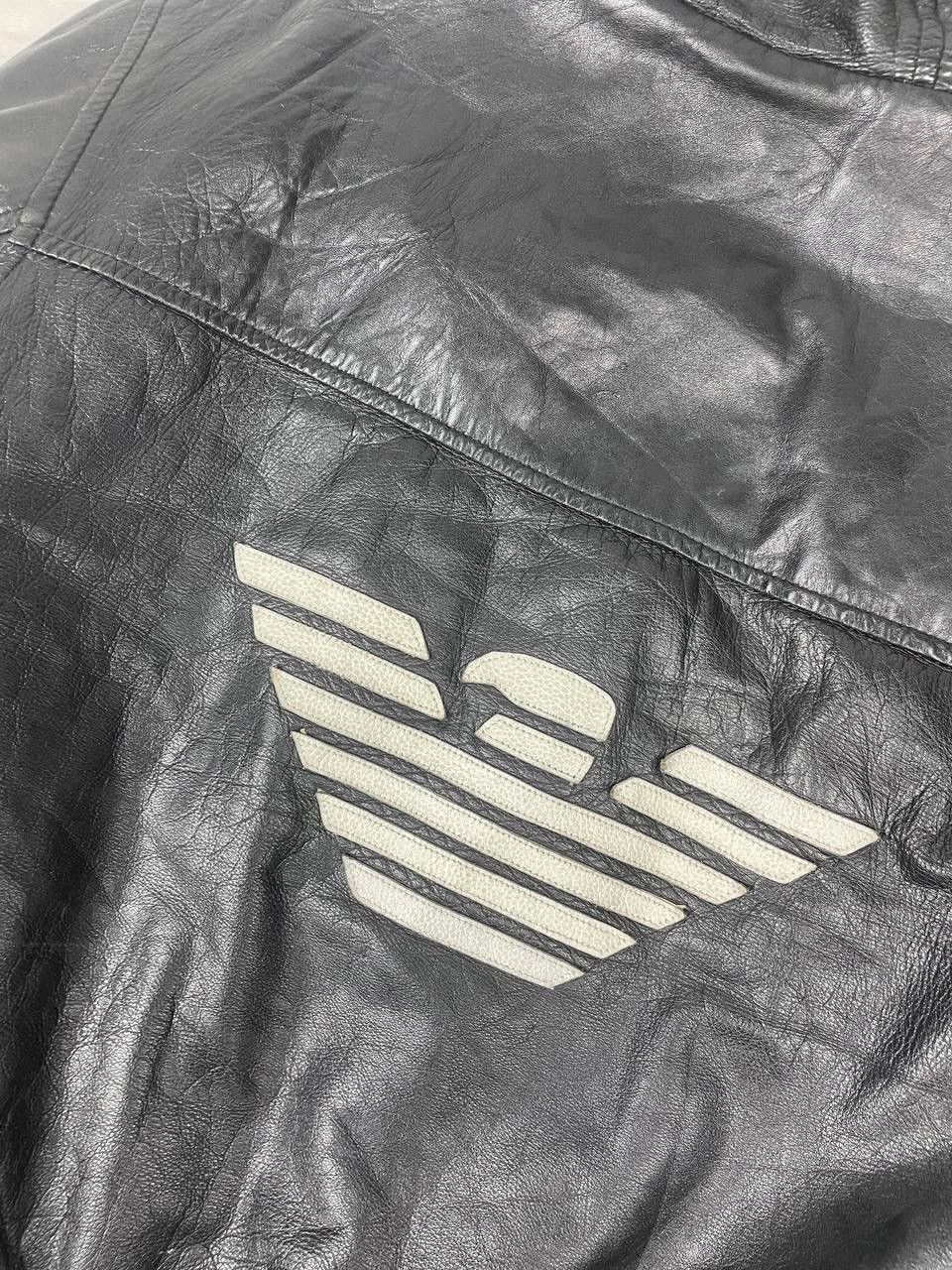 Emporio Armani Emporio Armani Leather Jacket Big Logo Size US M / EU 48-50 / 2 - 13 Thumbnail