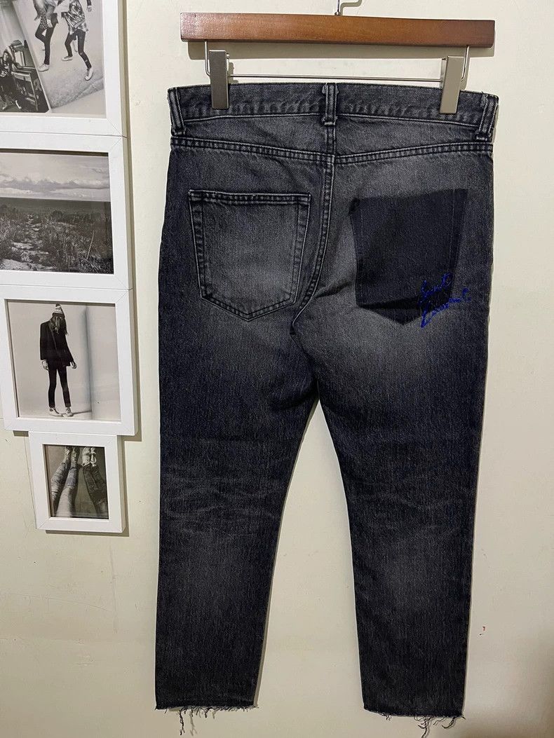 Saint Laurent Paris saint Laurent paris17 FW Genuine Black Grey Washed Fur Emb Size US 29 - 4 Thumbnail