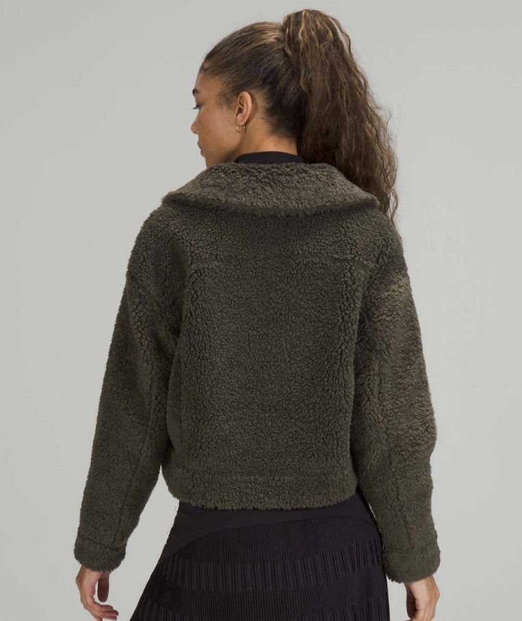 Lululemon Lululemon Textured Fleece Button Jacket in Dark Olive Size L / US 10 / IT 46 - 4 Thumbnail