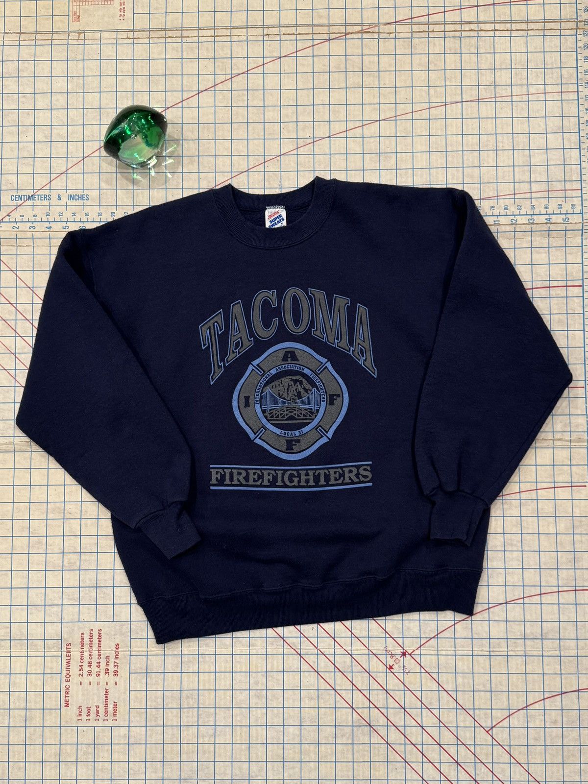 Vintage Vintage Tacoma Firefighters Crewneck Sweater 3M Graphic Navy Size US L / EU 52-54 / 3 - 5 Thumbnail