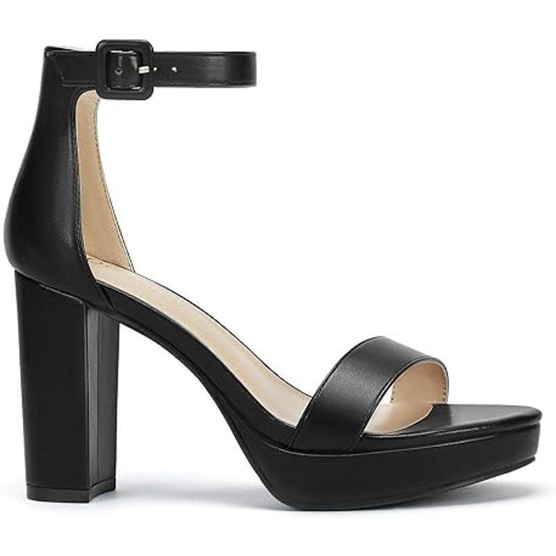 Other Dobolin Black 4" Platform Heel Ankle Strap Shoes 8.5W Size US 8.5 / IT 38.5 - 2 Thumbnail