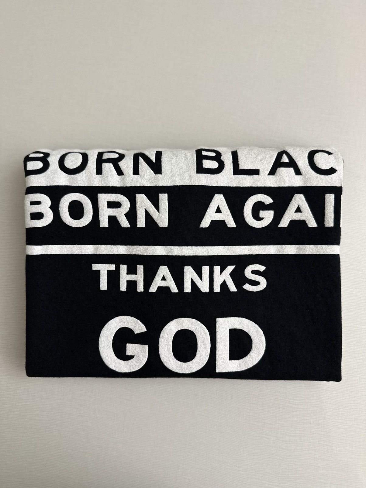 Fruit Of The Loom × Vintage Vintage 90s Mens XL Born Black Born Again Religious TShirt Size US XL / EU 56 / 4 - 7 Thumbnail