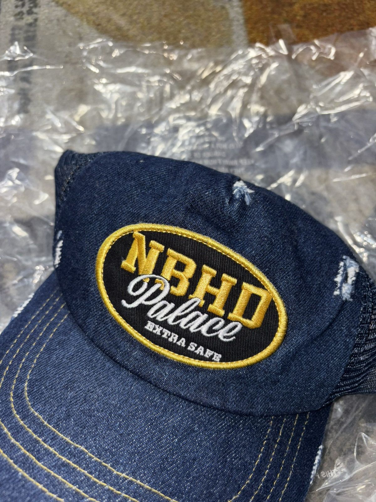 Palace x Neighborhood Mesh Trucker Navy