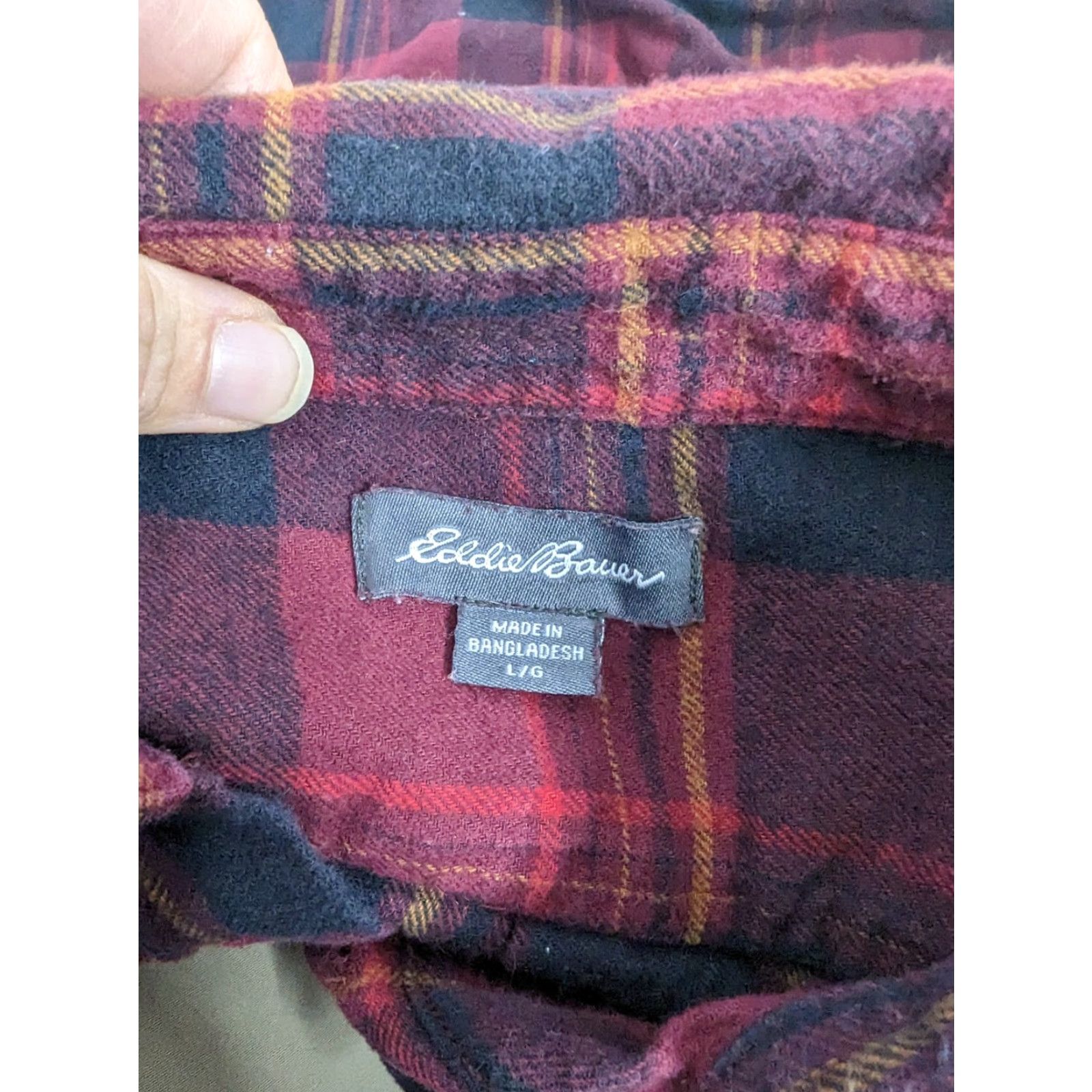 Eddie Bauer Eddie Bauer Men's Red Plaid Cotton Flannel Shirt L Long Sleeve Button-Up Collar Long Sleeve Casual Mens Size L Size US L / EU 52-54 / 3 - 4 Thumbnail