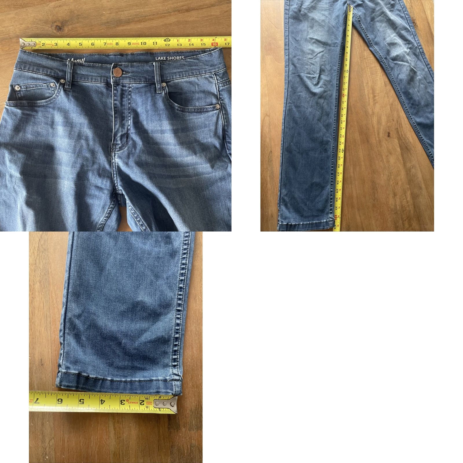 Denime Mugsy Jeans Lake Shores Slim Fit 33X34 Denim Blue Medium Rise 5-Pocket Mens Jeans Waist 33 Inseam 33 City College Hipster Waterfall Hawthorn? Size US 33 - 8 Thumbnail