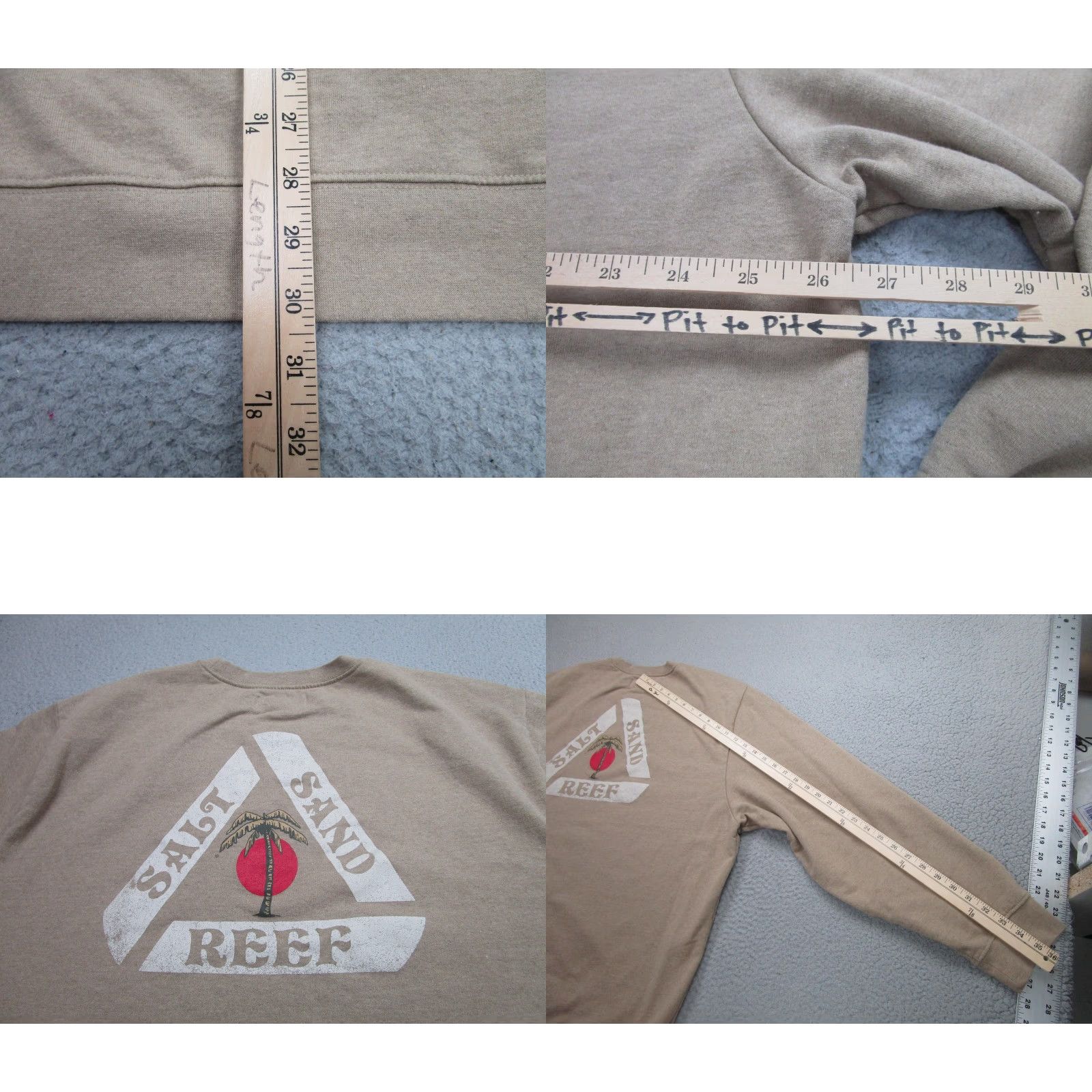REEF Reef Sweatshirt Mens 2XL Brown Crewneck Pullover Salt Sand Palm Eco Cotton Blend Graphic Print Size US XXL / EU 58 / 5 - 8 Thumbnail