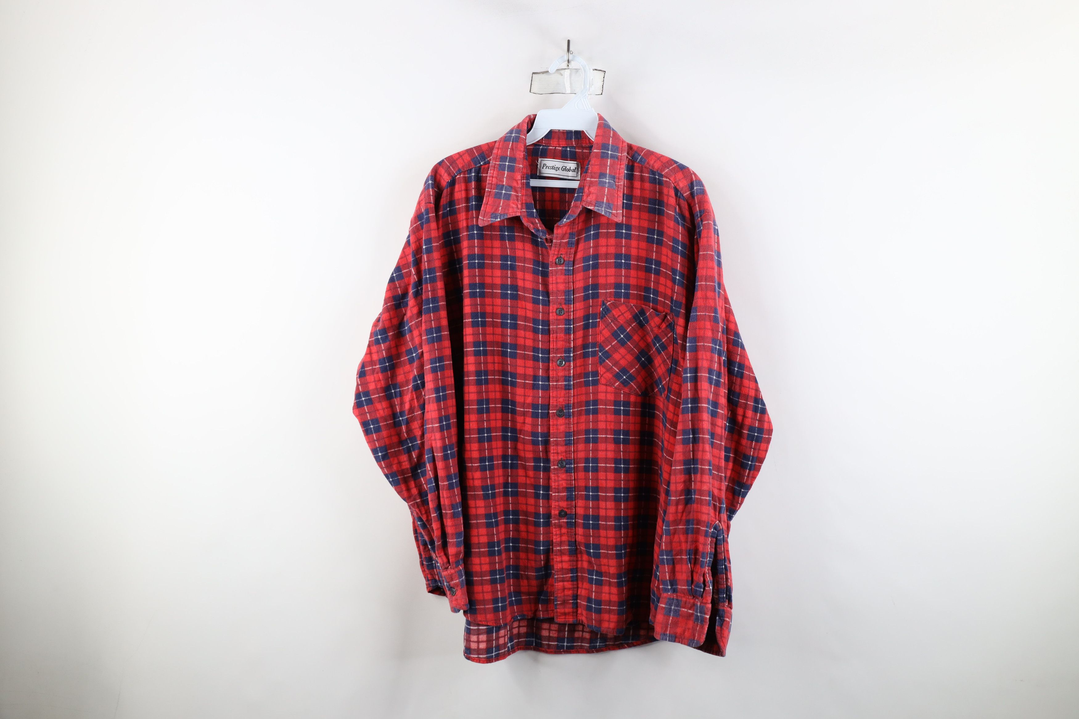 Vintage Vintage 70s Streetwear Collared Button Shirt Red Plaid Size US XL / EU 56 / 4 - 1 Thumbnail