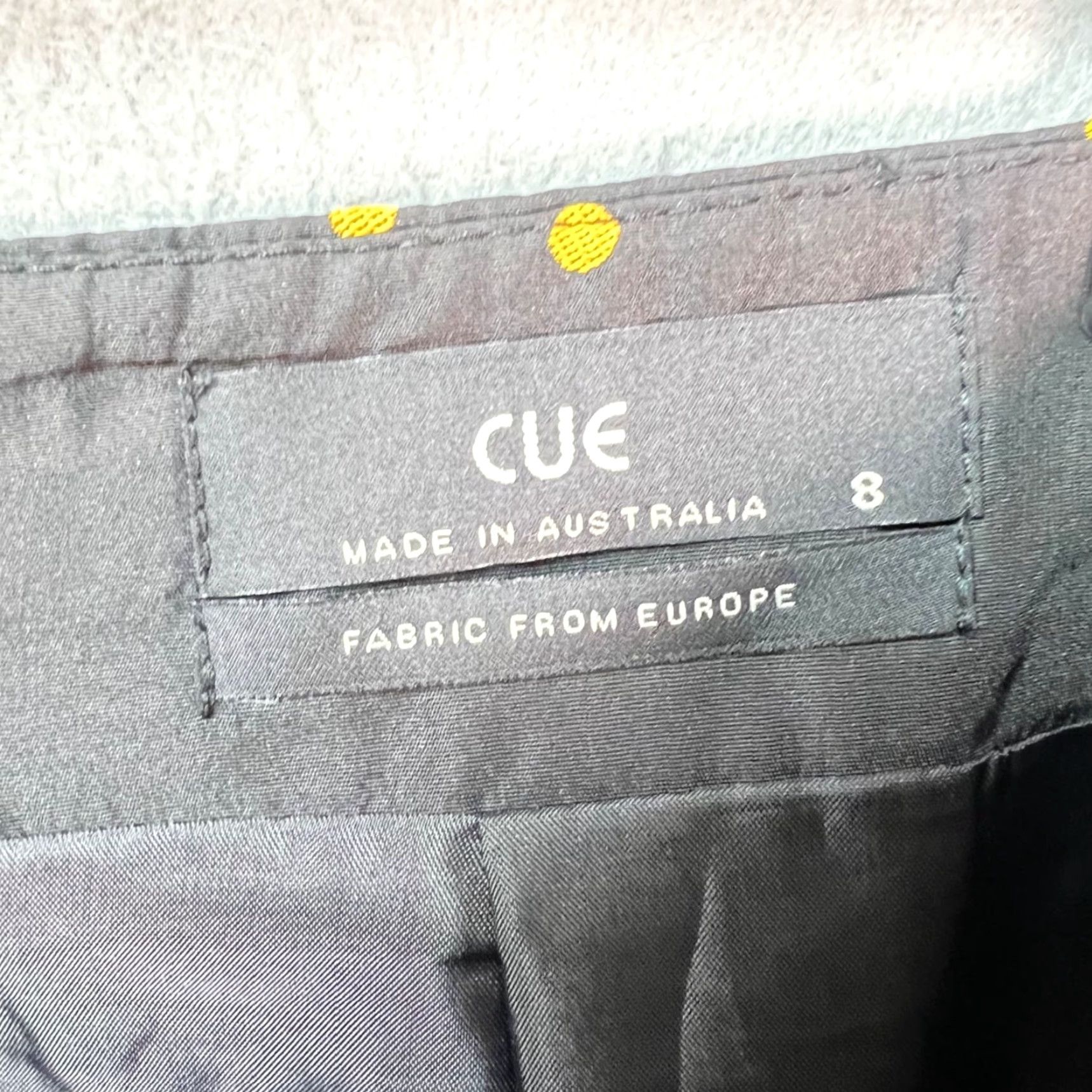 Vintage Cue Australia Womens Skirt Short A-Line Polka Dot Black & Yellow Size 8 Vintage No (Used) Size 30" / US 8 / IT 44 - 3 Thumbnail