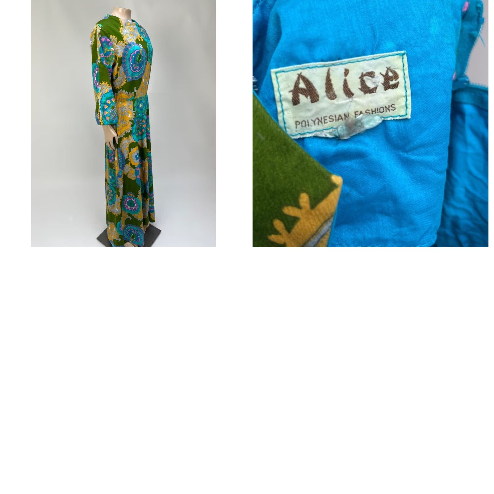Vintage VINTAGE 70s Dress Green Bee Apple Print Shift Sleeveless Hawaii Party Mini Alice M Size 4XL / US 24-26 - 8 Thumbnail