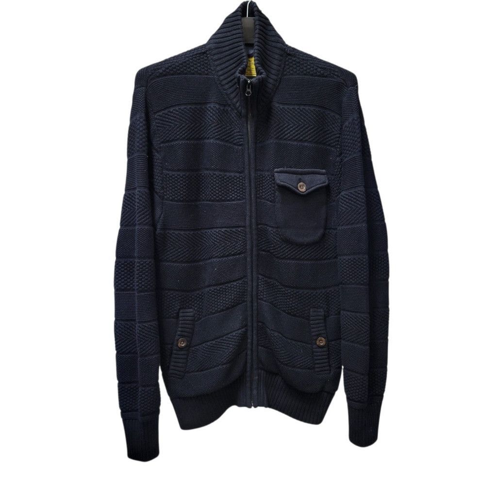 Vintage Vintage 1946 Men Navy Full-Zip Knit Washed & Beaten Cotton Size US M / EU 48-50 / 2 - 6 Thumbnail