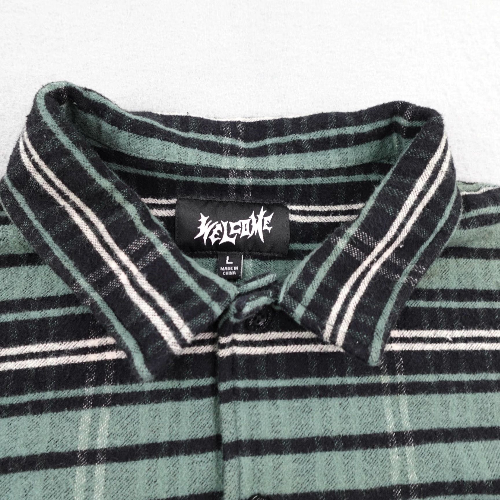 Welcome Skateboards VINTAGE Welcome Skateboards Shirt Plaid Flannel Shacket Heavyweight - Green - Large - Men Size US L / EU 52-54 / 3 - 3 Thumbnail