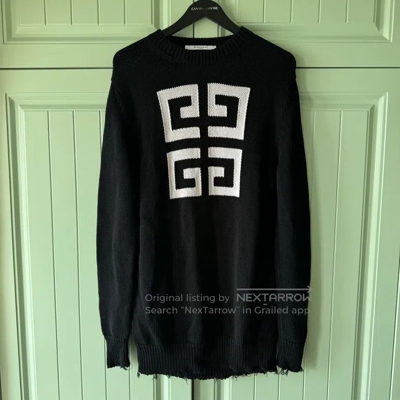 Givenchy Givenchy Black Quad Logo Knit Sweater Size US M / EU 48-50 / 2 - 1 Thumbnail