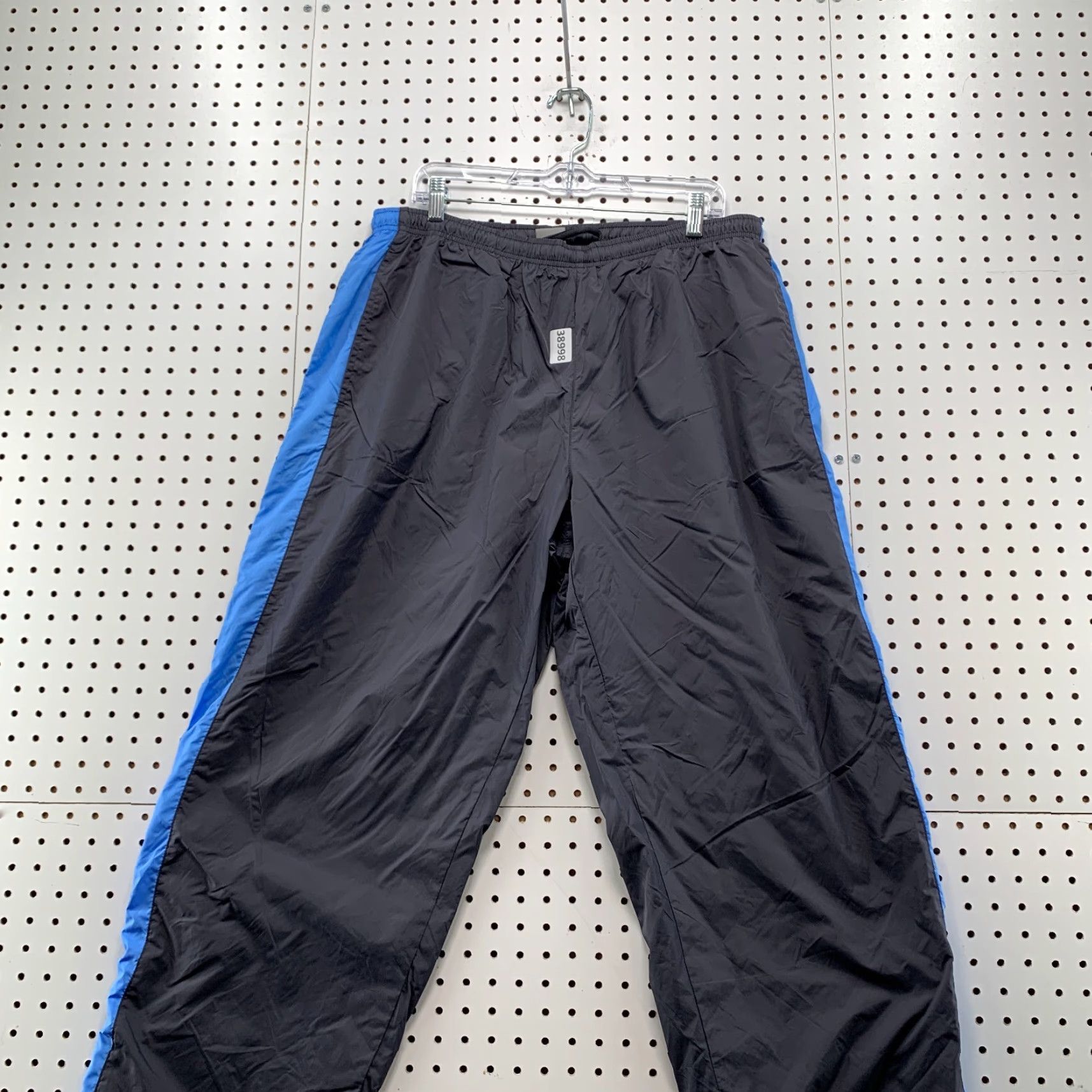 Nike VINTAGE Nike Track Pants Men 2XL Blue Striped Lined Swoosh Drawstring 34x32.5 Athletic Mens Size US 39 - 2 Thumbnail