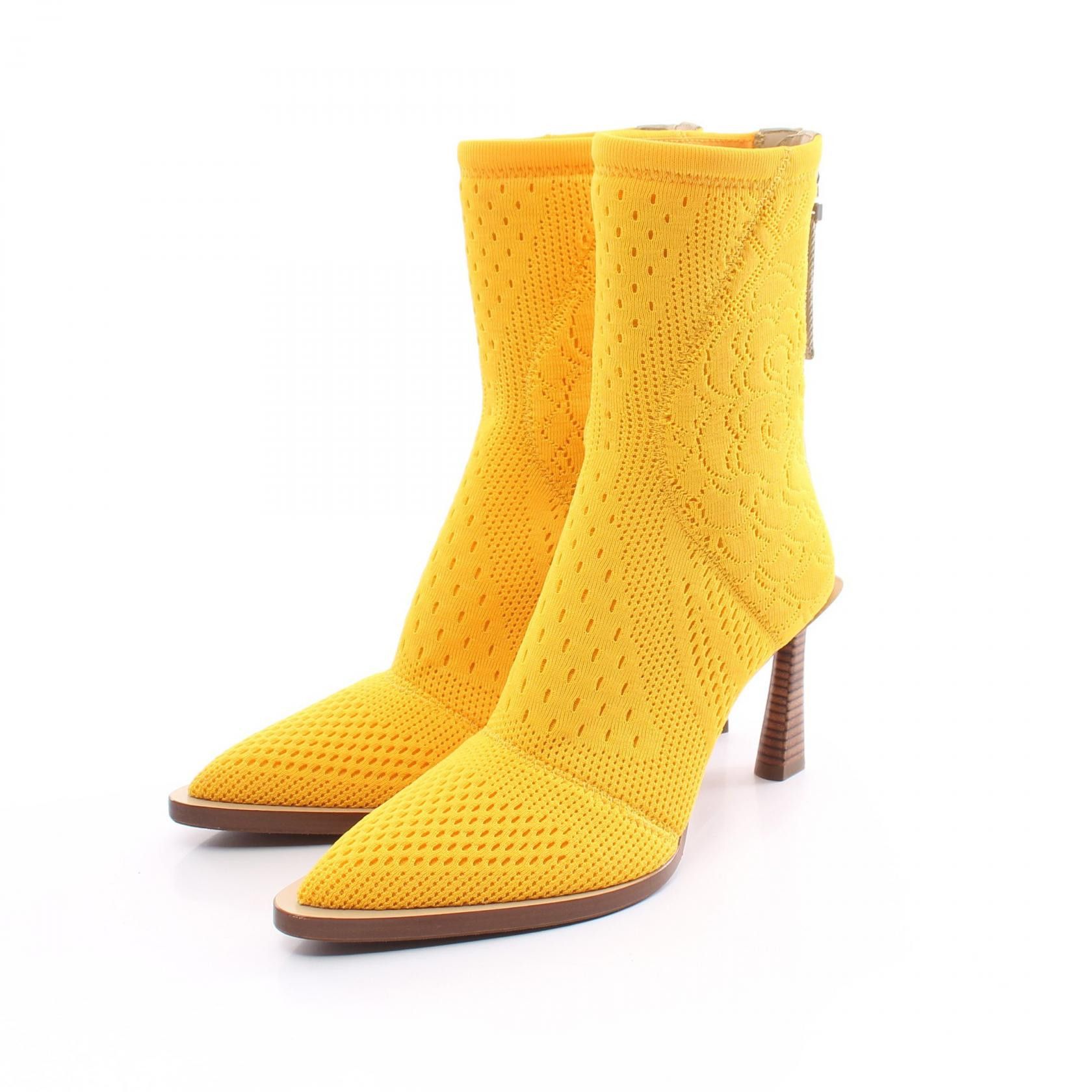 Fendi Fendi Knit Fabric Boots Others Shoes in Yellow, Women's