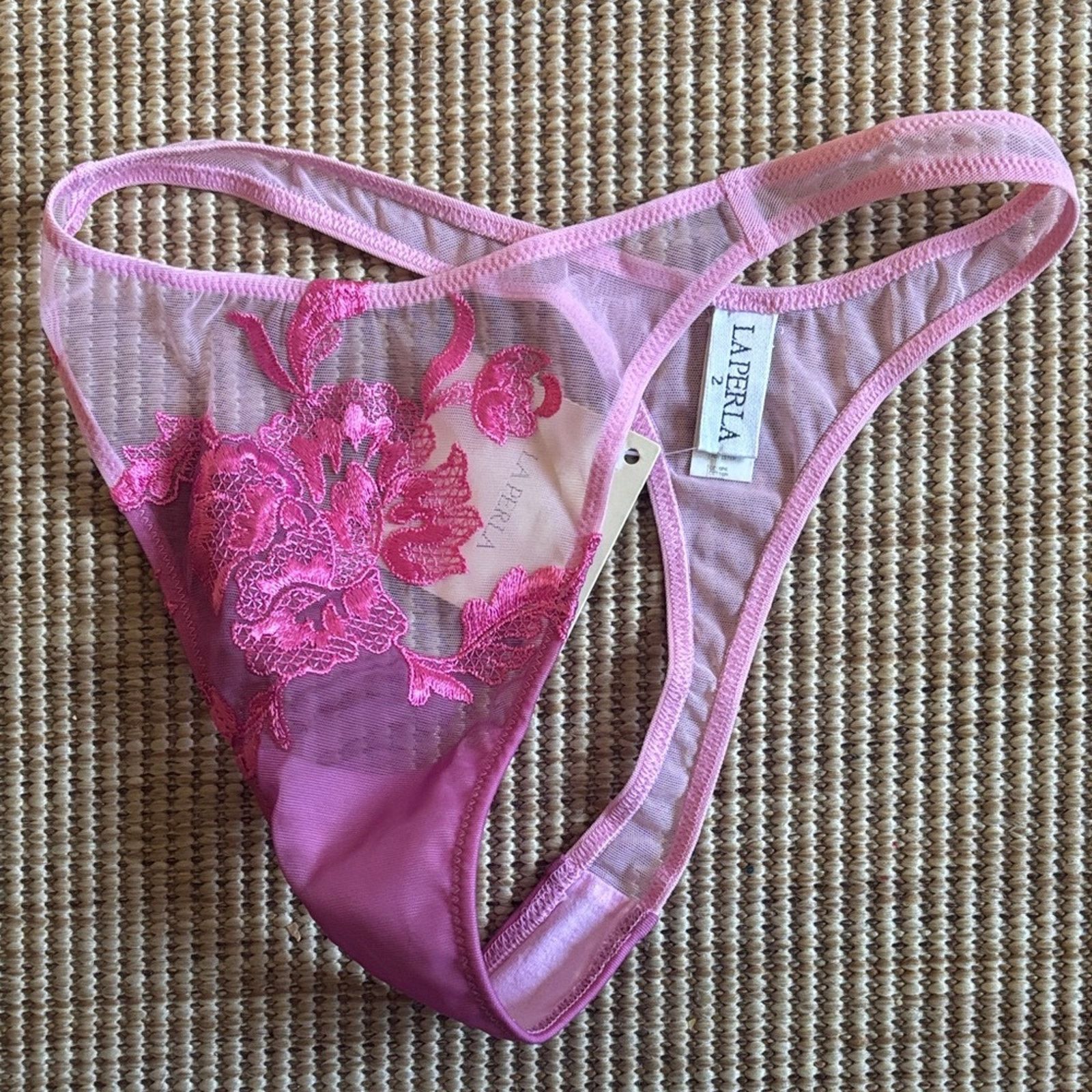 La Perla NWT La Perla Pink Floral Lace Panty Women's Size S Size ONE SIZE - 5 Thumbnail