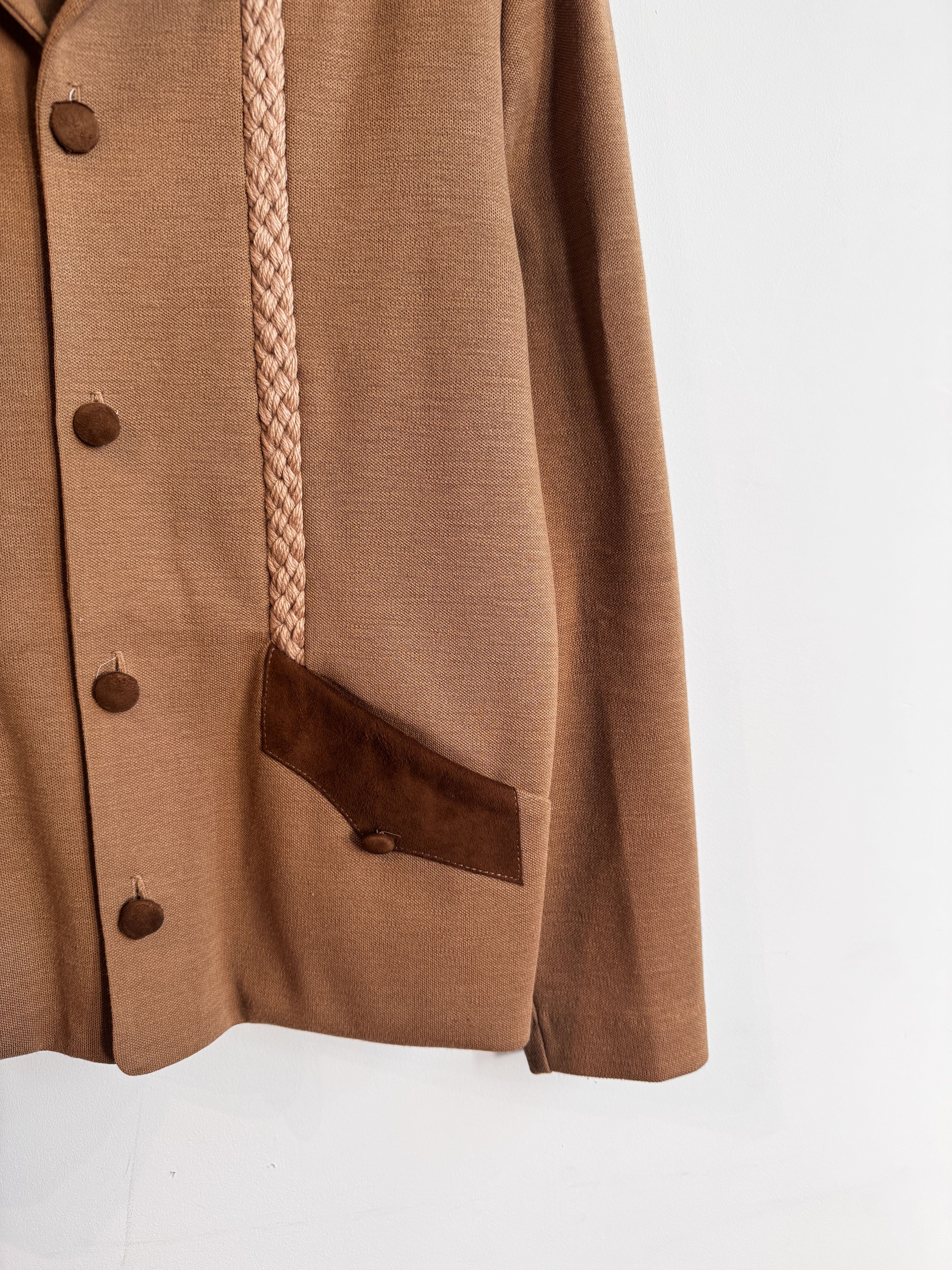 Vintage 60/70s Wool Leather Cardigan Size S Size US S / EU 44-46 / 1 - 3 Thumbnail