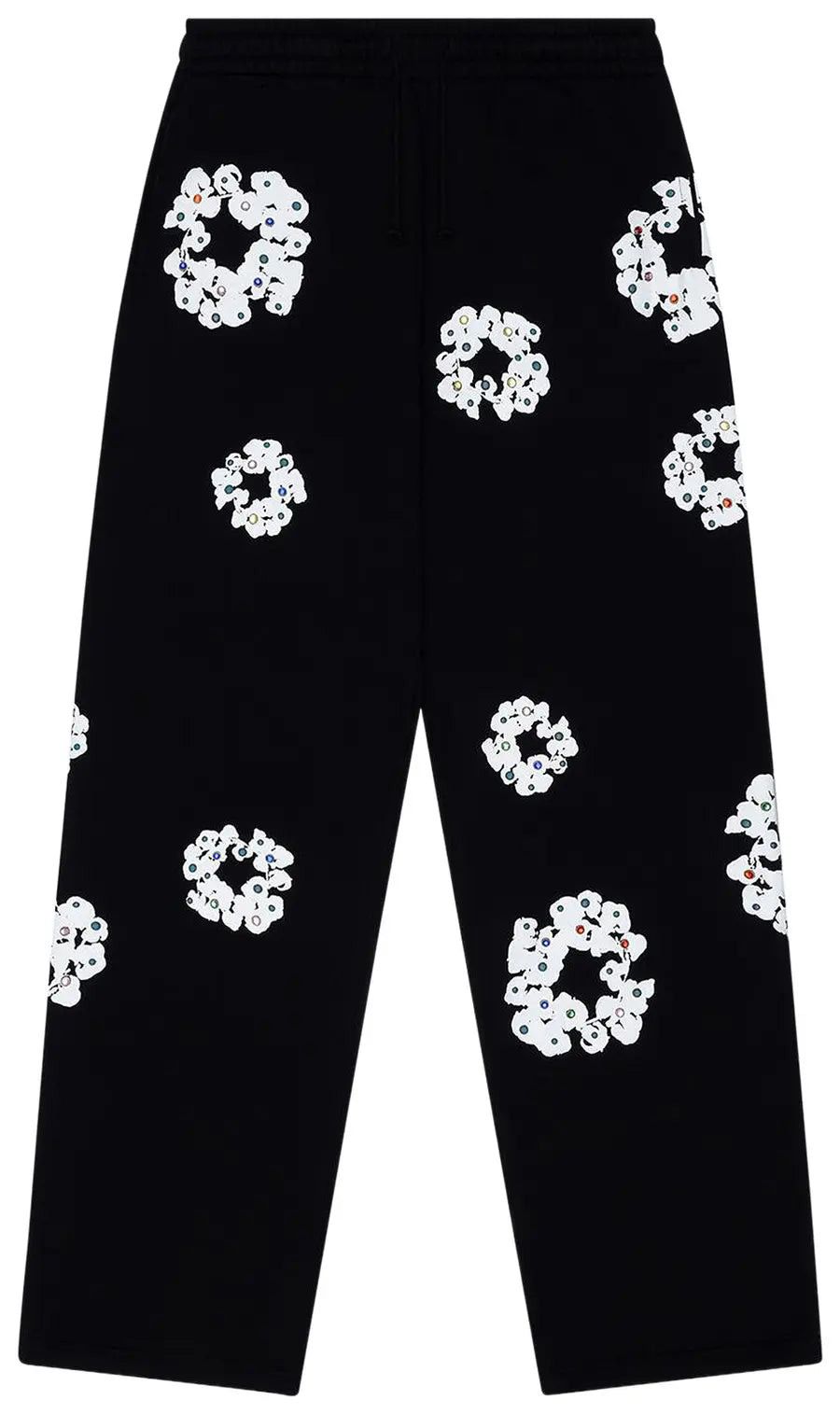 DENIM TEARS Rhinestone Cotton Wreath Sweatpants 'Black' Size US 36 / EU 52 - 1 Thumbnail