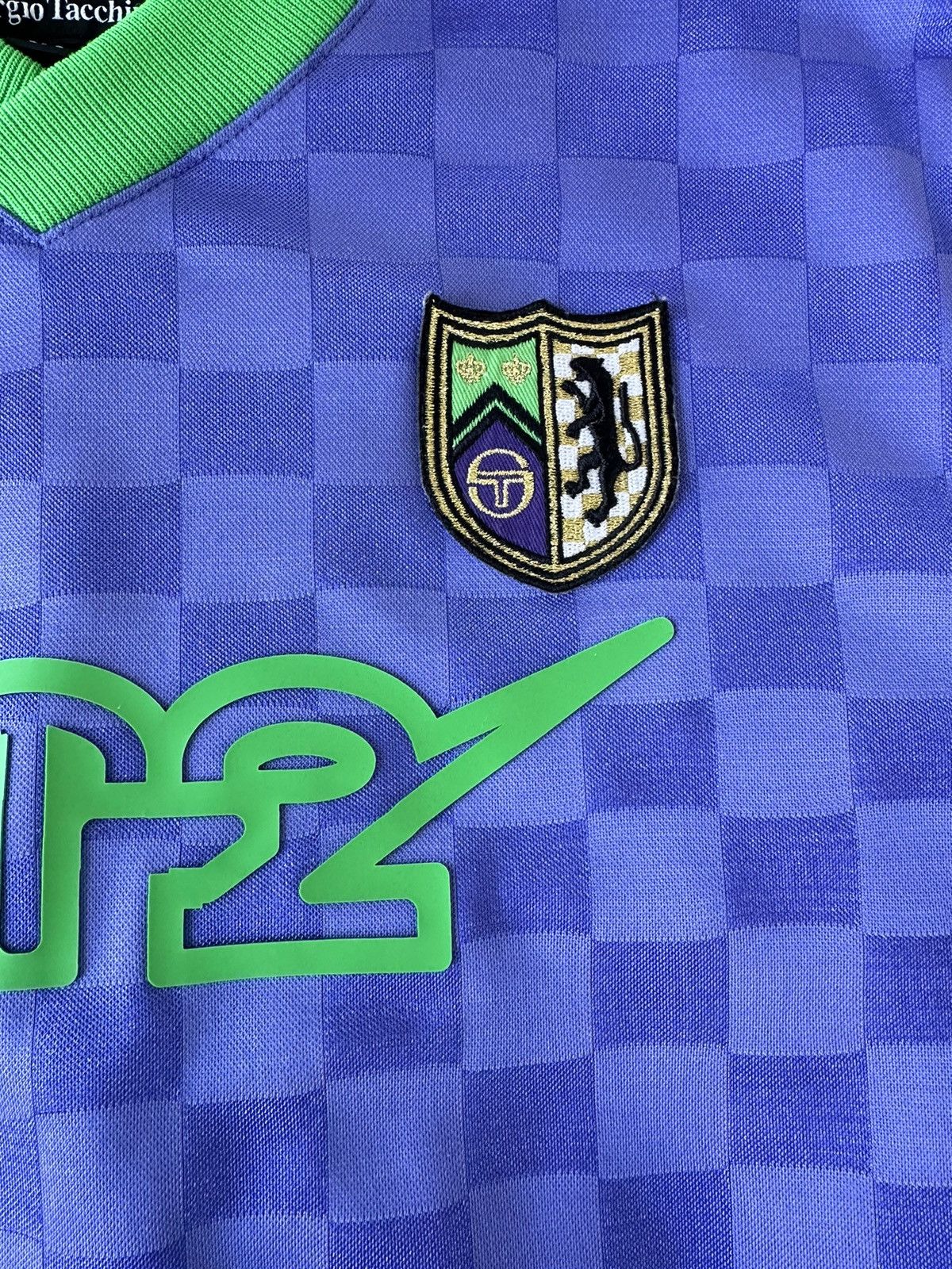 Sergio Tacchini Sergio Tacchini ASAP Nast Purple Green Checker Futbol Jersey Size US M / EU 48-50 / 2 - 4 Thumbnail
