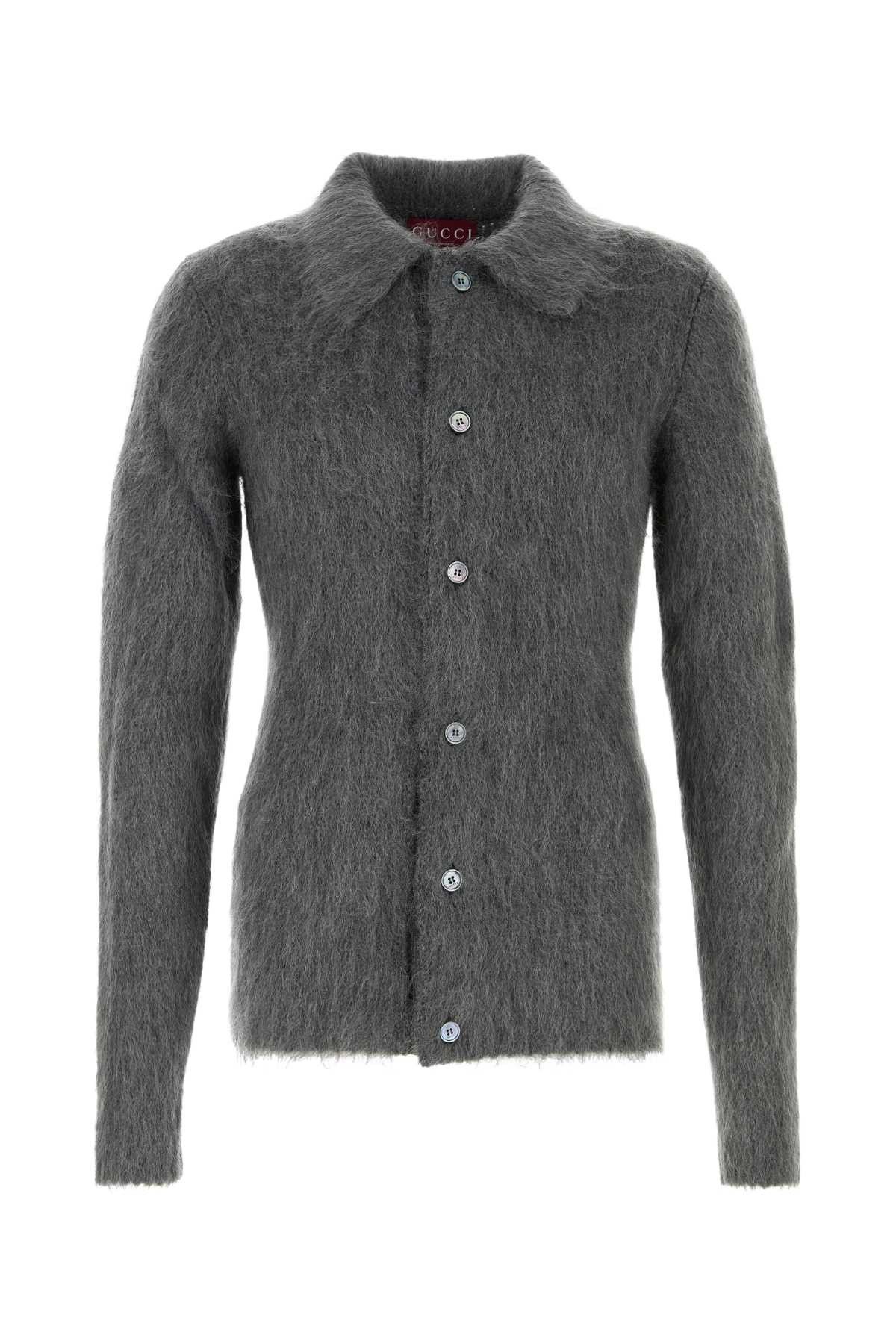 Gucci Grey Mohair Blend Cardigan Size US M / EU 48-50 / 2 - 1 Thumbnail