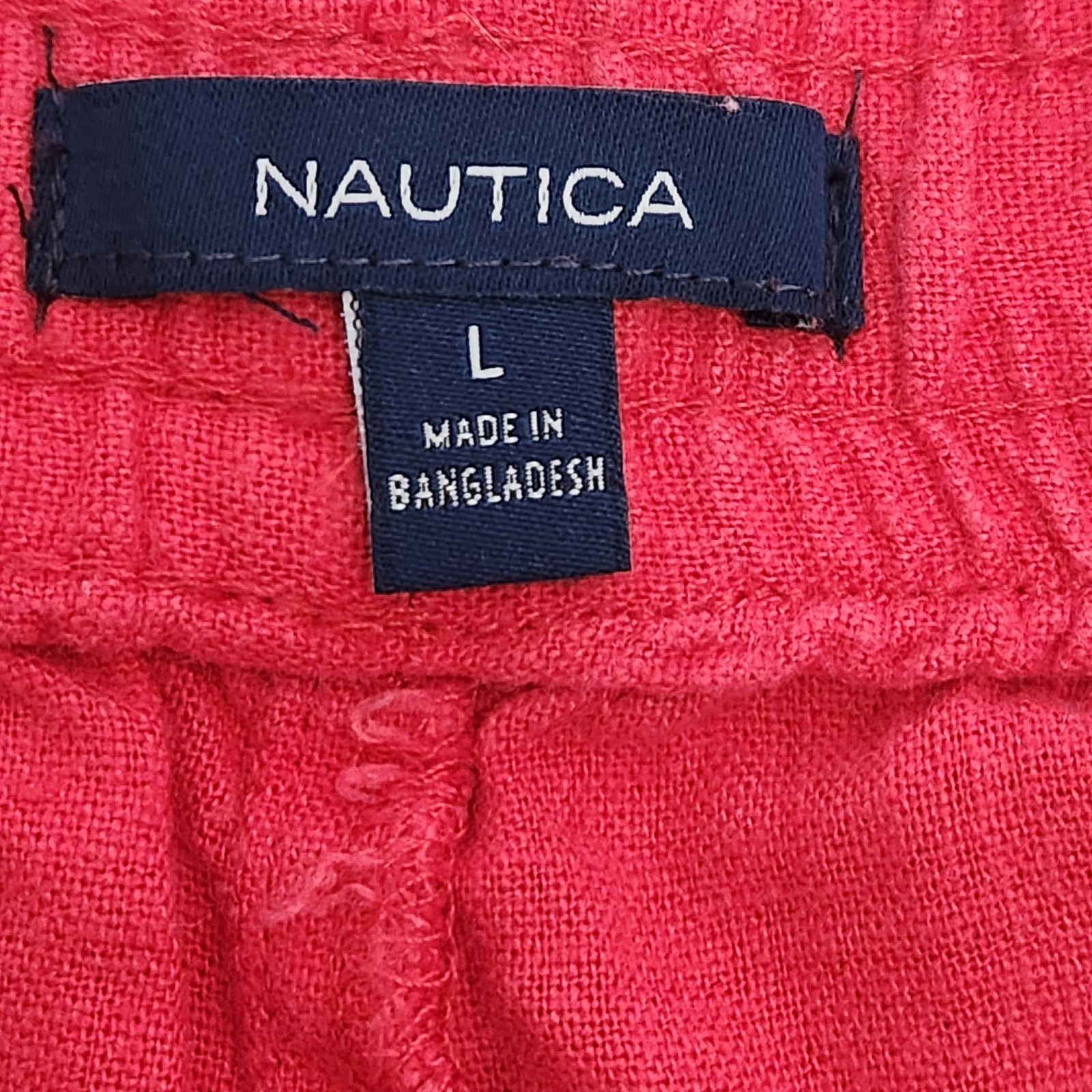 Nautica Nautica Red Drawstring Waist Slashed Pockets Shorts Large Size 34" / US 12 / IT 48 - 4 Thumbnail