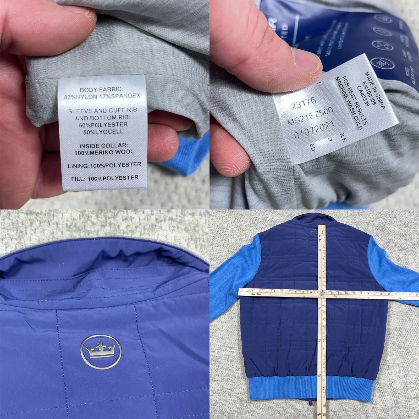 Peter Millar Peter Millar Stealth Light Jacket Men M Blue Quilted Full Zip Crown Size US M / EU 48-50 / 2 - 9 Thumbnail