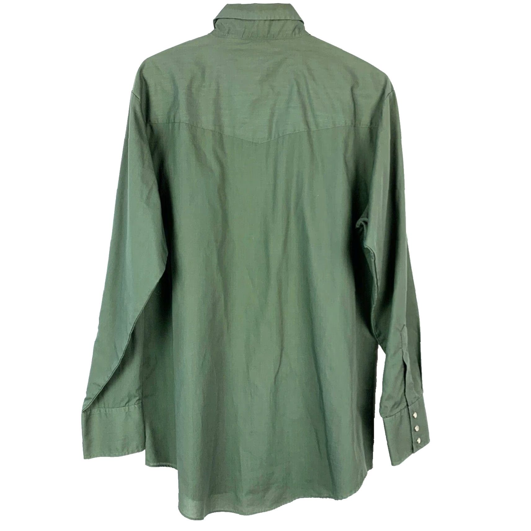 Vintage VINTAGE Ely Cattleman Western Shirt Large Green Long Sleeve Embroidered Pearl Rodeo Hawk 1980s Mens Size US L / EU 52-54 / 3 - 4 Thumbnail