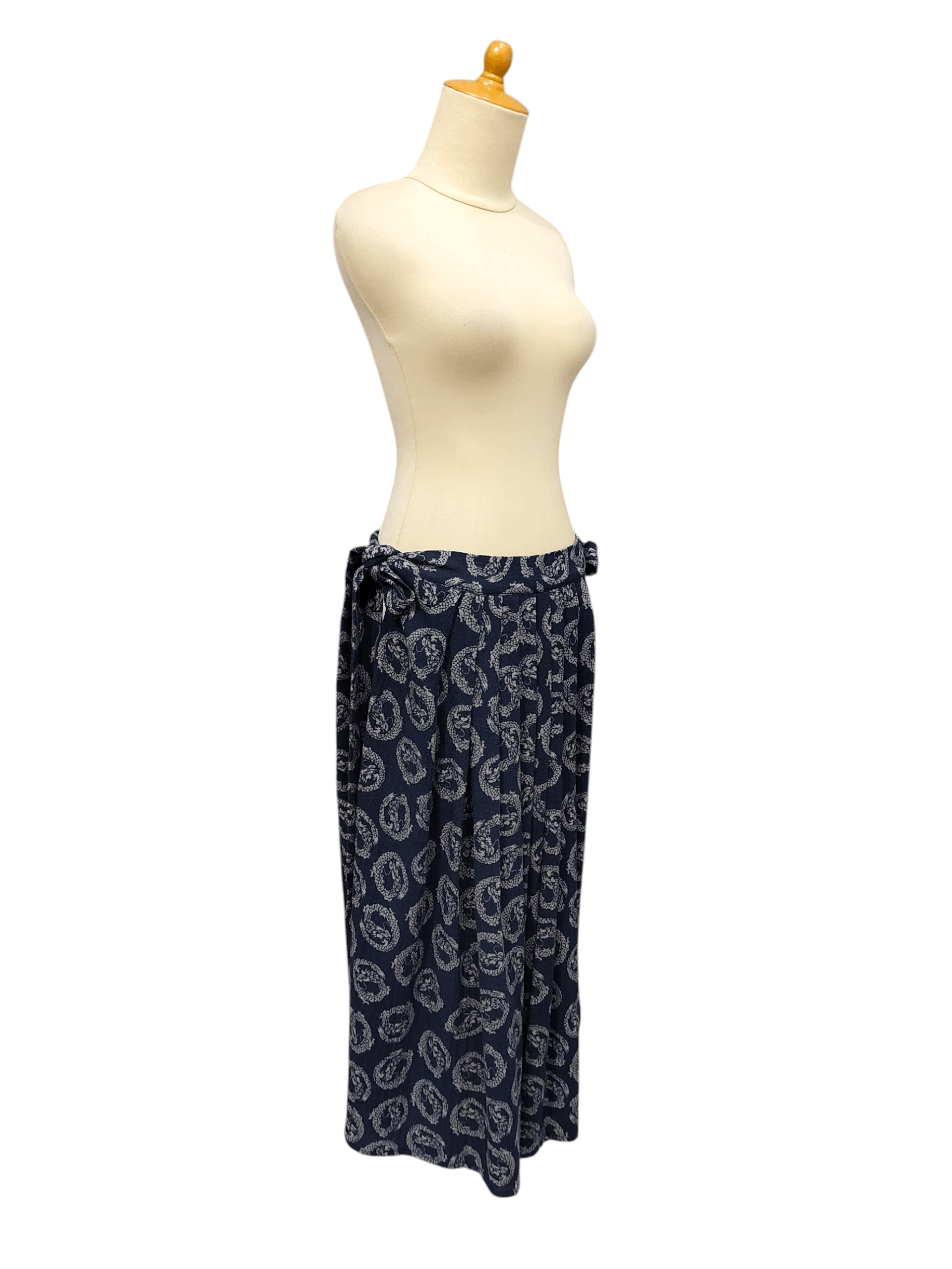 Needles RARE Needles🇯🇵Dragon Crest Wrap Pleated Kimono Style Skirt Size 32" / US 10 / IT 46 - 9 Thumbnail