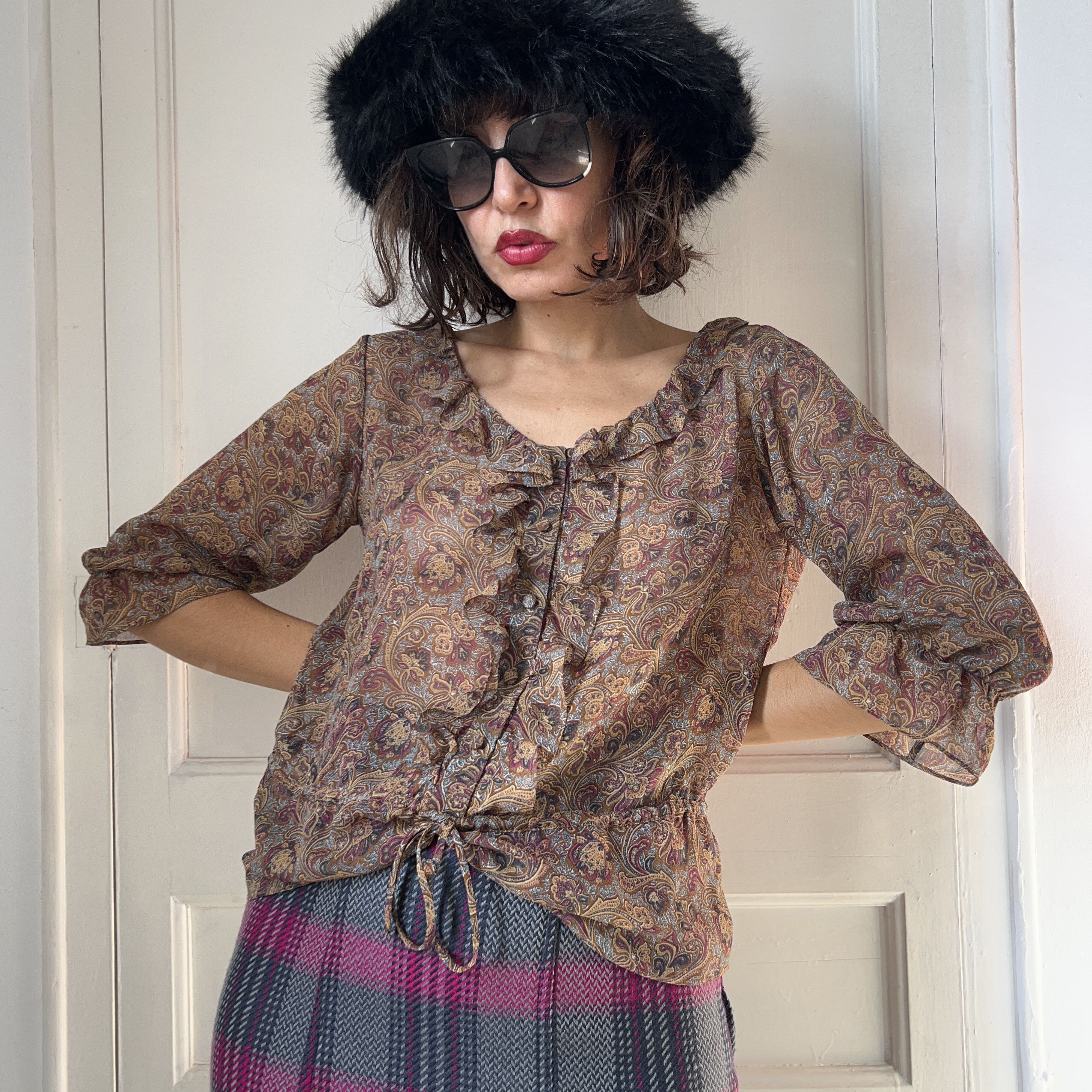 Vintage Vintage 70s Paisley Blouse Size S / US 4 / IT 40 - 4 Thumbnail