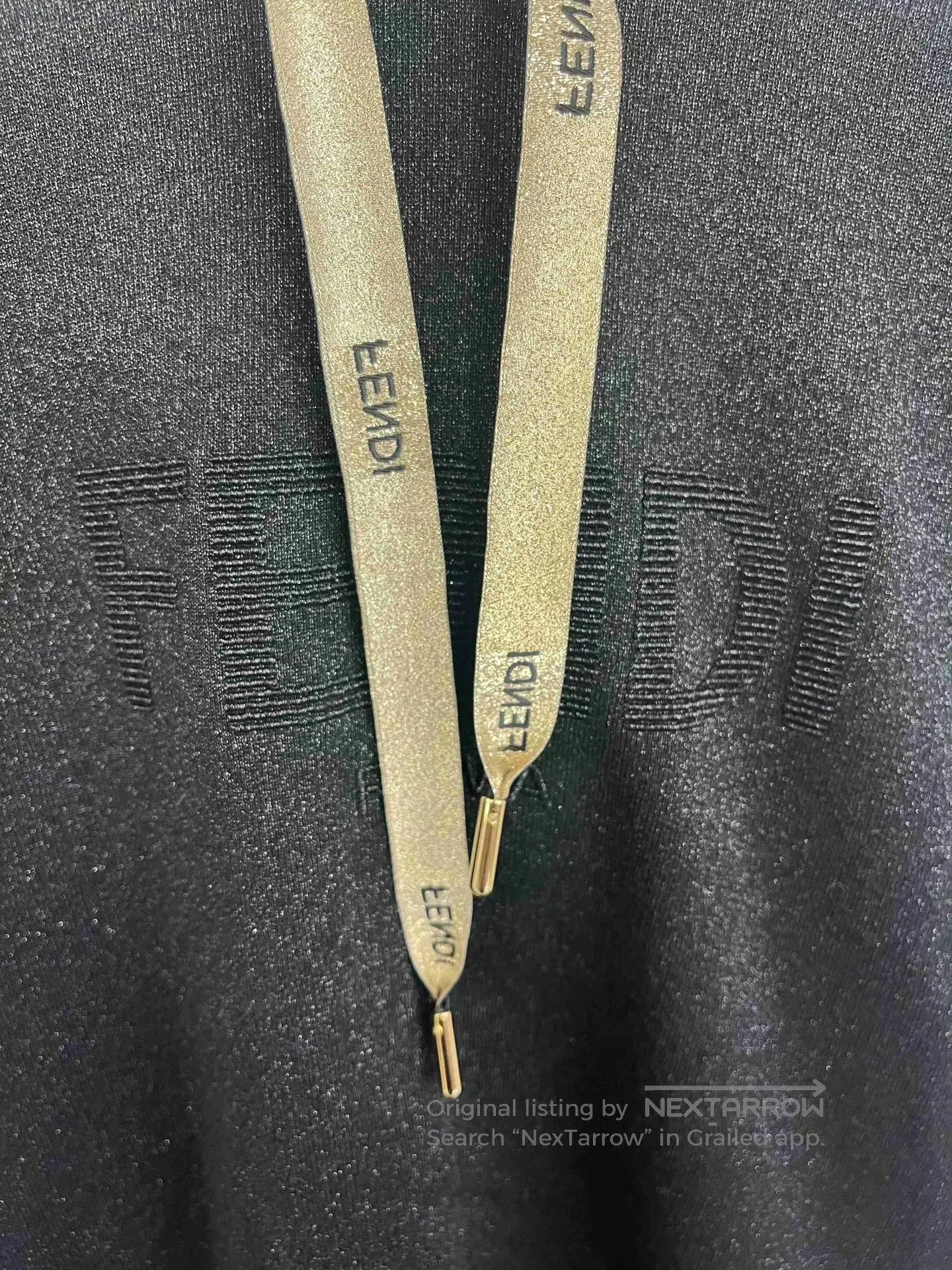 Fendi FENDI Black Black Gold Ribbon Pattern Embroidered Letter L Size US S / EU 44-46 / 1 - 3 Thumbnail