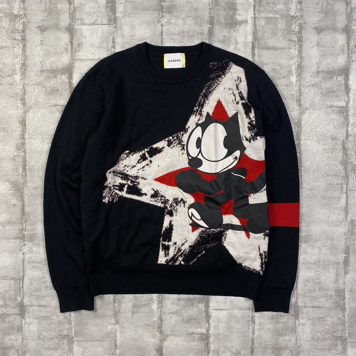 Iceberg × Luxury × Streetwear ICEBERG Felix The Cat Knit Black