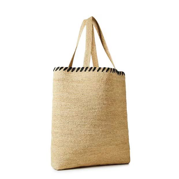 Lanvin o1g2r1mq1024 Size: OS / Raffia Logo Tote Bag Natural & Black Size ONE SIZE - 2 Thumbnail