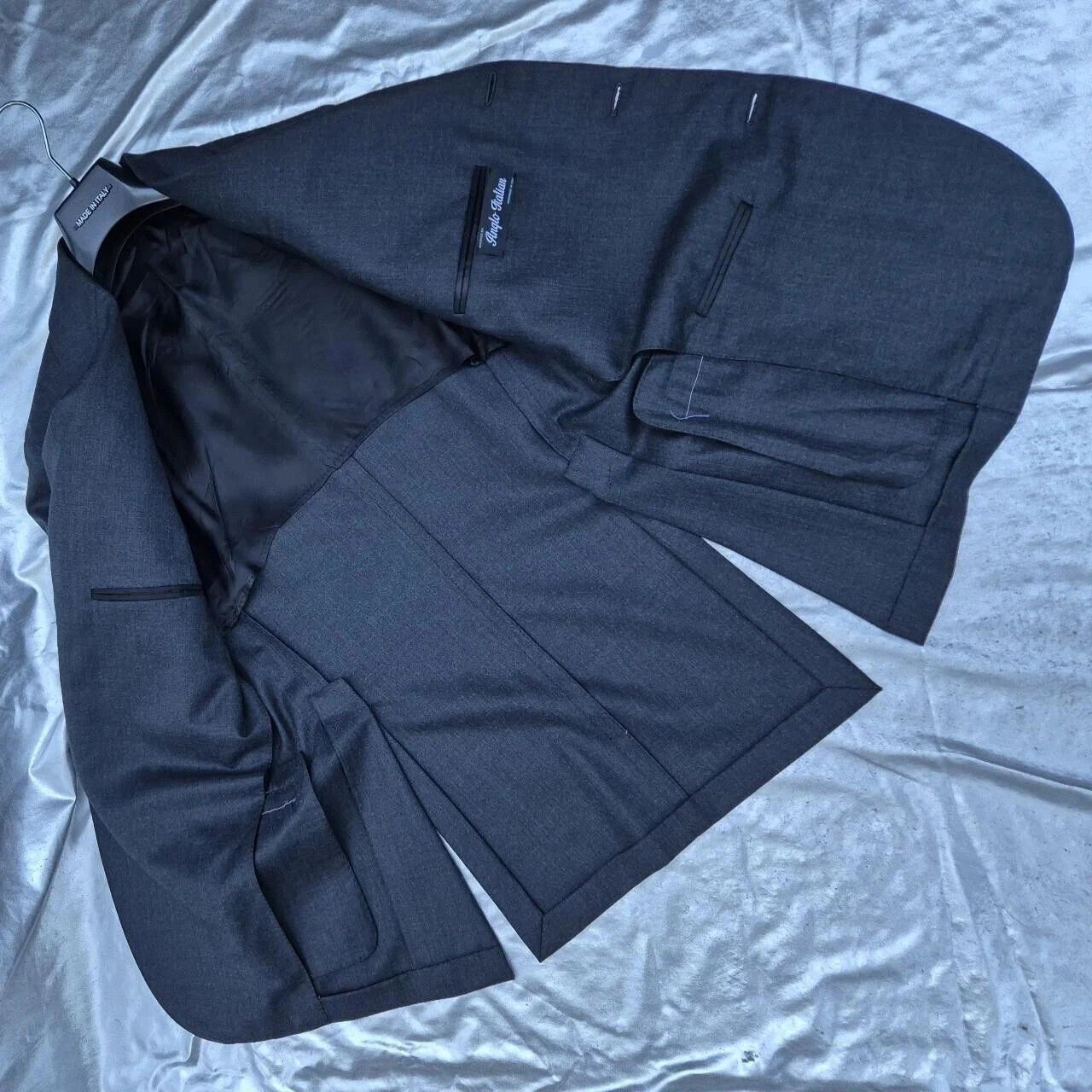 Anglo-Italian Anglo Italian BLAZER (EU 46) / (US 36) grey 100% wool BNWOT Size 36R - 6 Thumbnail