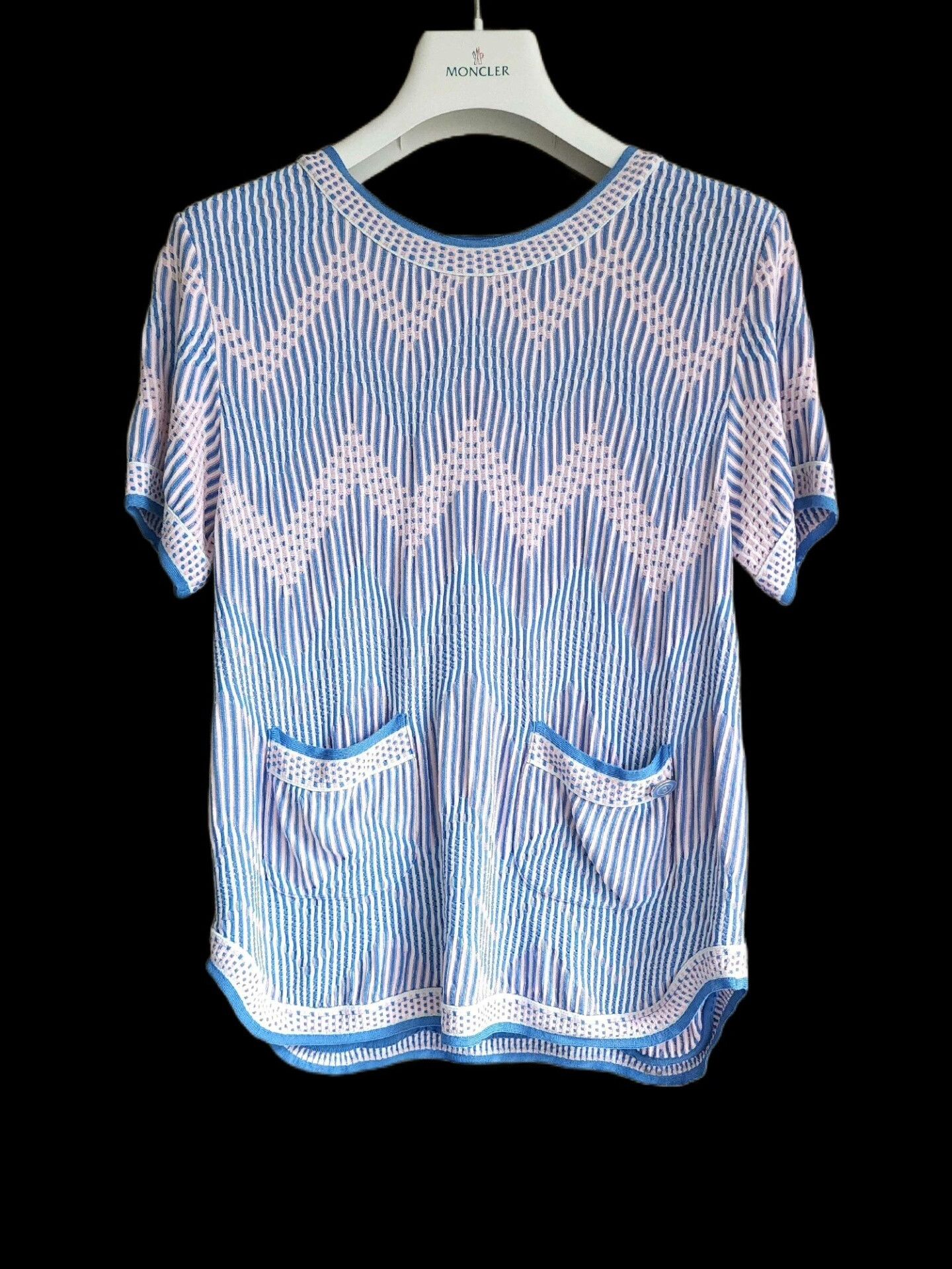 Chanel chanel blue and white striped knit top Size US S / EU 44-46 / 1 - 1 Thumbnail