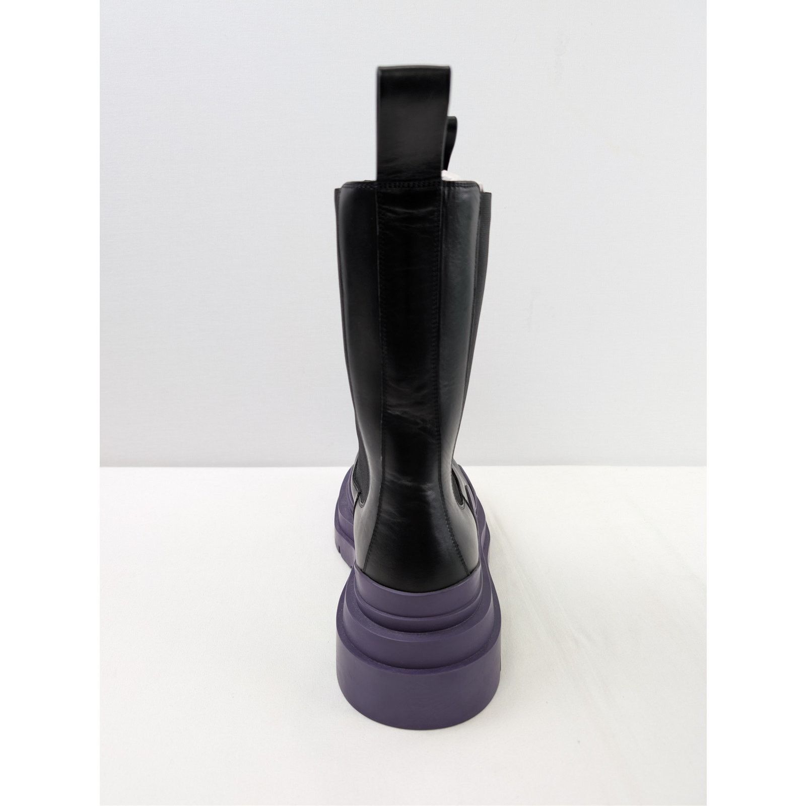 Bottega Veneta o1rshd1 Military Calf Tire Boots in Black/Purple Size US 8 / EU 41 - 16 Thumbnail