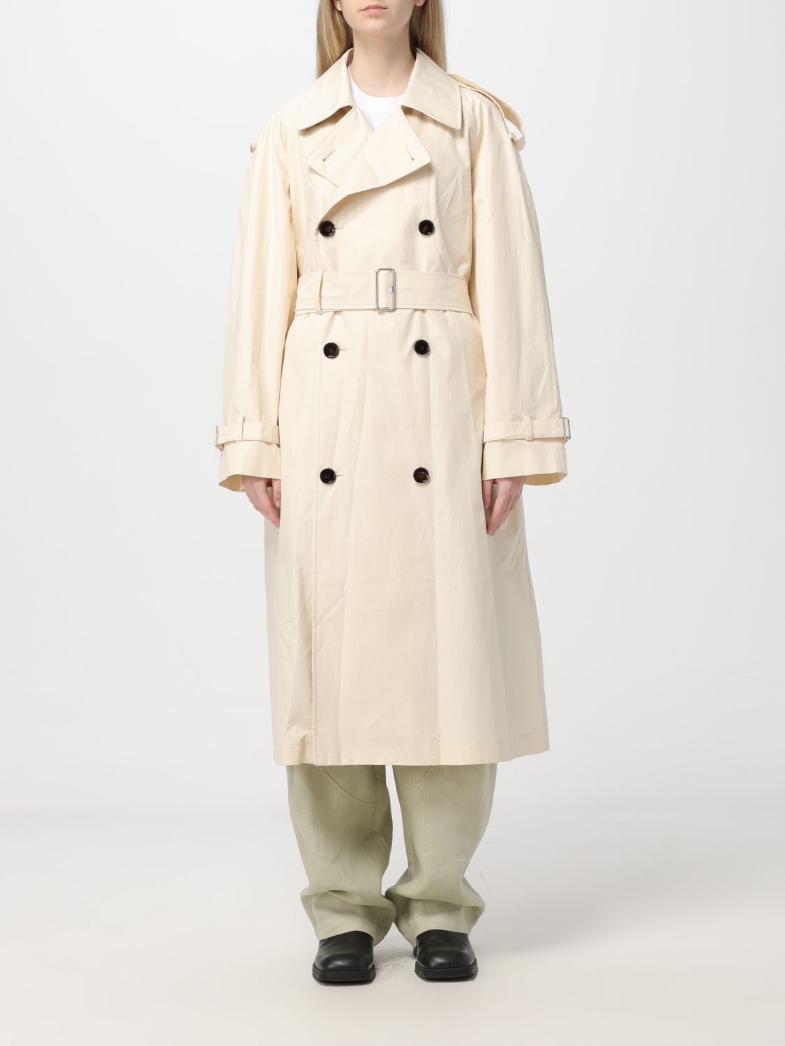 image of Burberry Trench Coat Woman Ivory, Women's (Size Small)