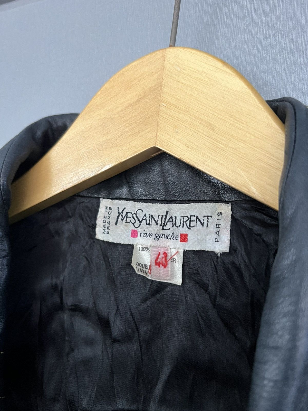 Yves Saint Laurent YSL Rive Gauche by Hedi Slimane Stitched Leather jacket Size US XL / EU 56 / 4 - 8 Thumbnail