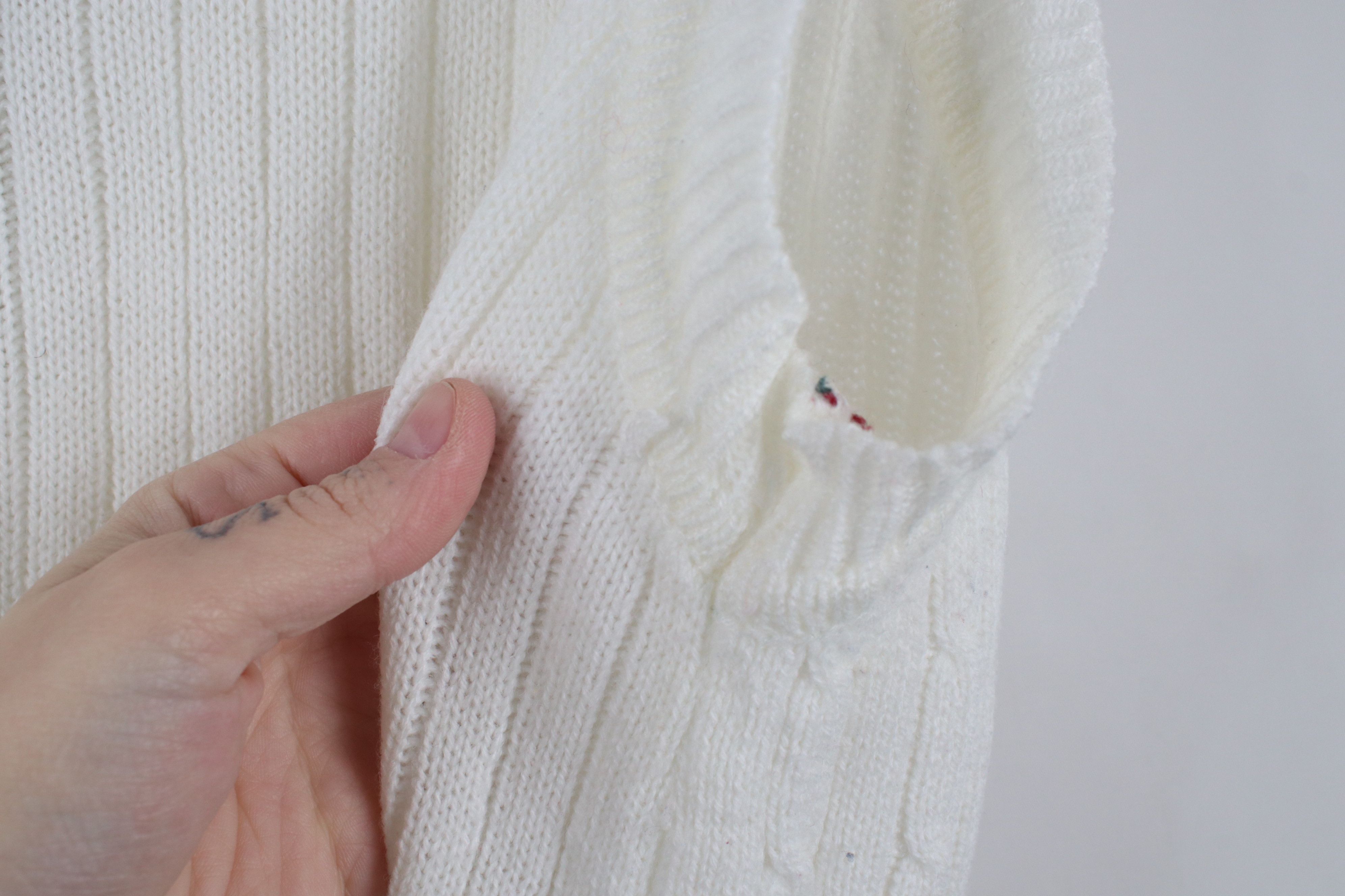 Vintage Vintage 90s Streetwear Knit Cardigan Sweater Vest White Size XL / US 12-14 / IT 48-50 - 10 Thumbnail