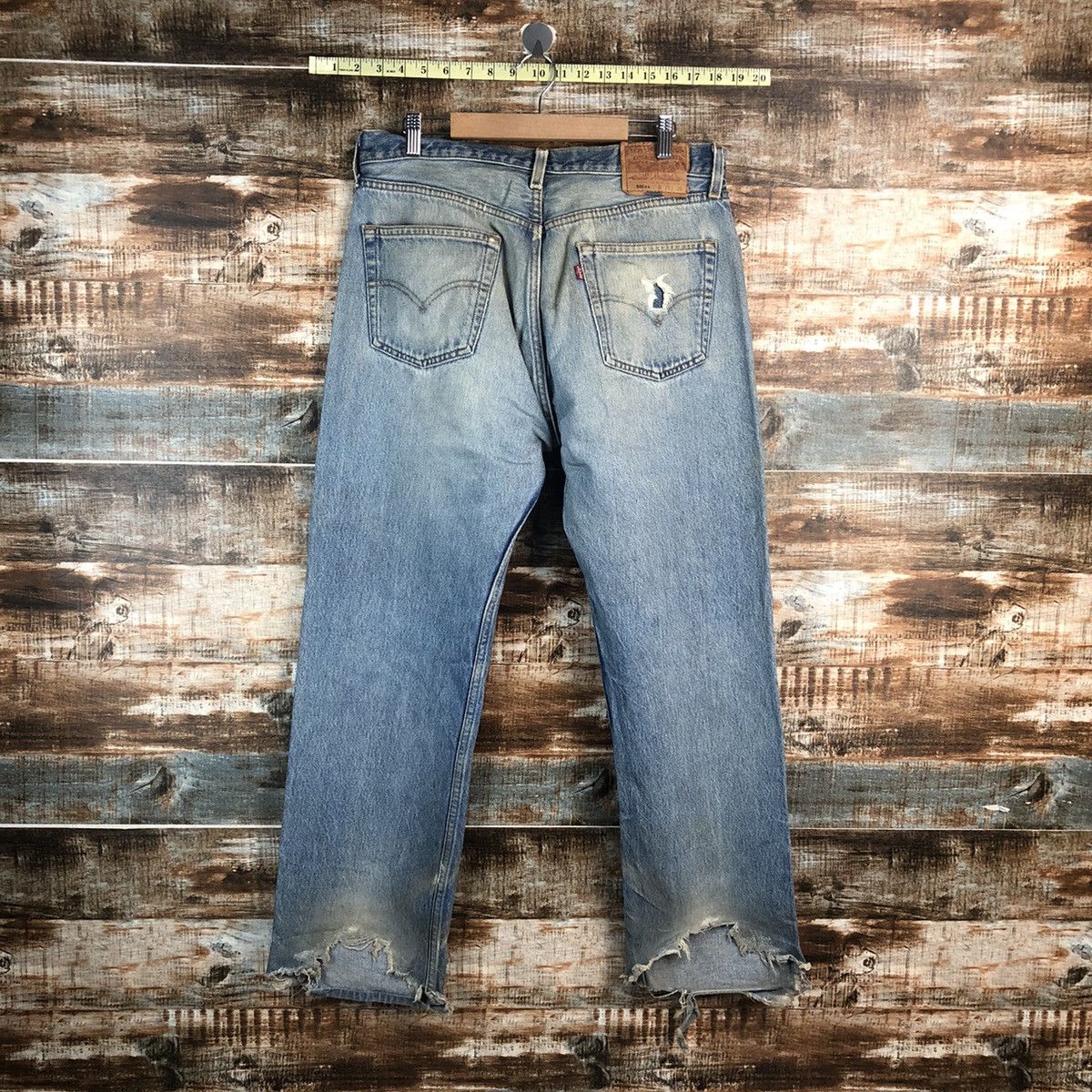 Levi's Levis 501xx vintage Blue ripped Denim Pants #A2571 Size US 35 - 16 Thumbnail