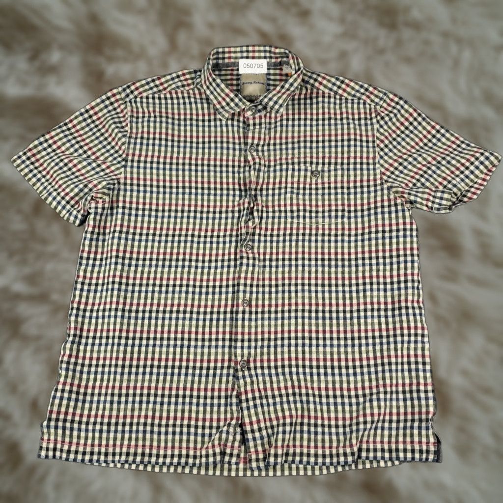 Tommy Bahama Tommy Bahama Silk Button-Up Shirt 2XL Blue Check Short Sleeve Mens Size US XXL / EU 58 / 5 - 1 Thumbnail