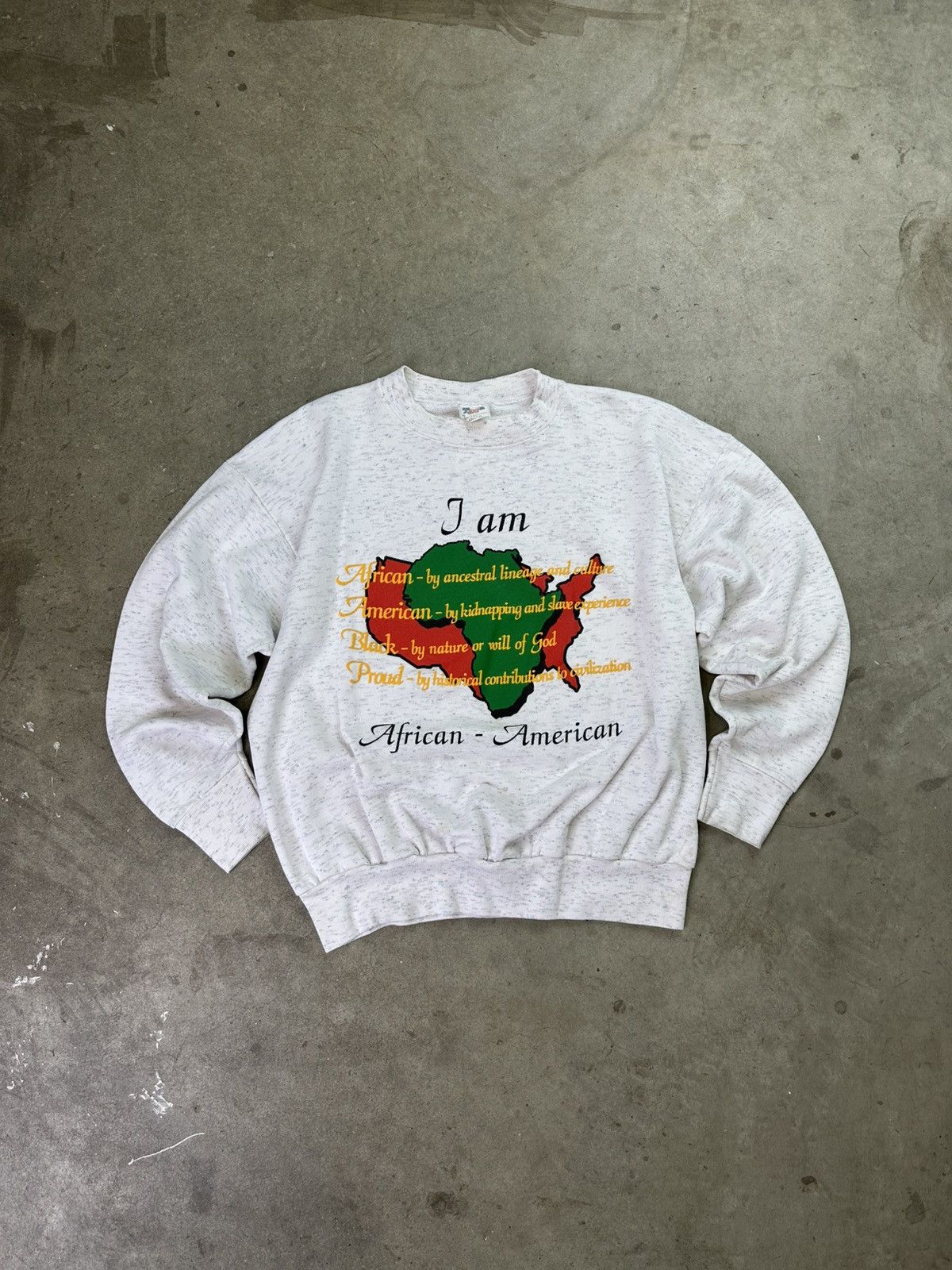 Vintage vintage 90s i am african american spellout crewneck xl Size US XL / EU 56 / 4 - 1 Thumbnail