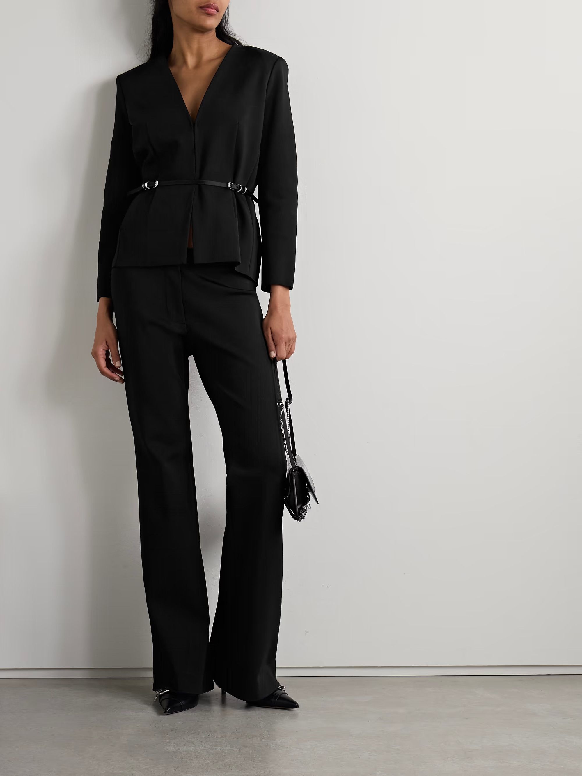 Givenchy o1y0925 Belted Jacket in Black Size M / US 6-8 / IT 42-44 - 3 Thumbnail