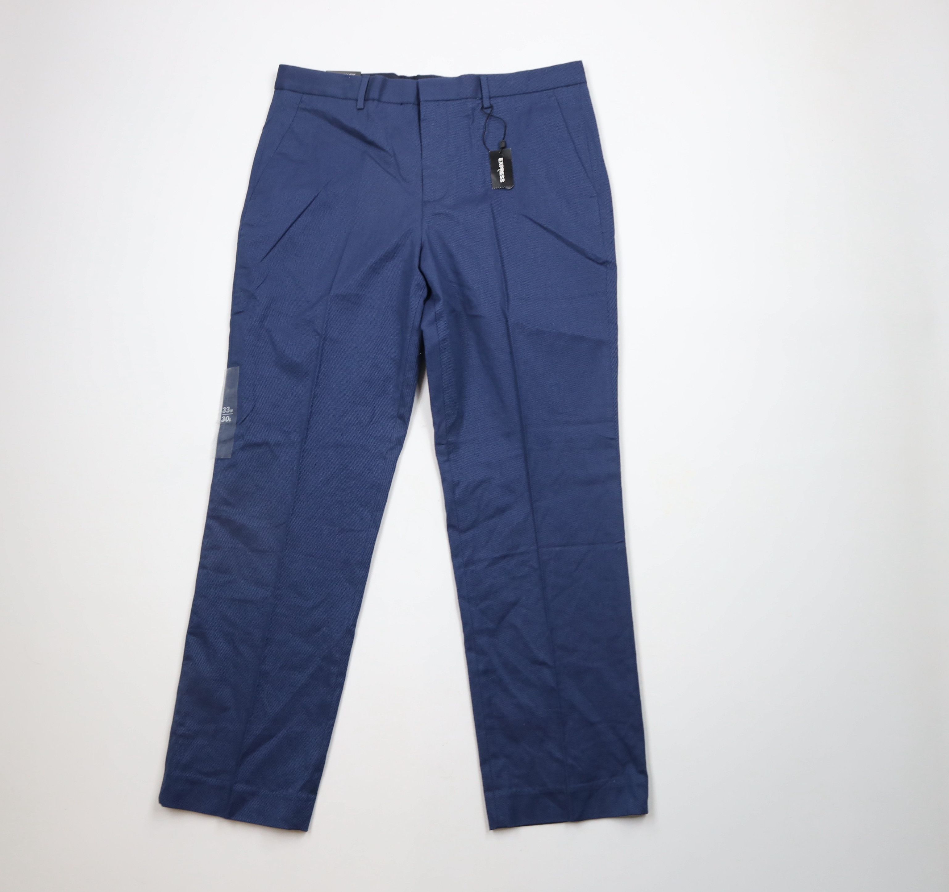 Express × Vintage New Express Producer Straight Leg Chino Pants Trousers Blue Size US 33 - 1 Thumbnail
