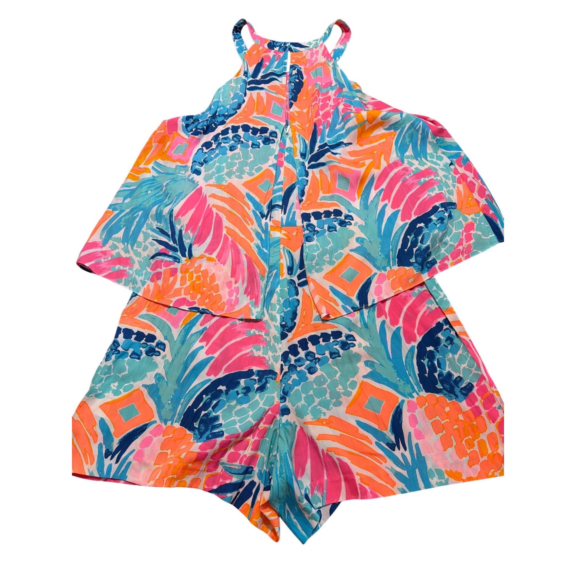 Lilly Pulitzer Lilly Pulitzer Edona Romper Goombay Smashed Print Halter Pin Size 28" / US 6 / IT 42 - 4 Thumbnail